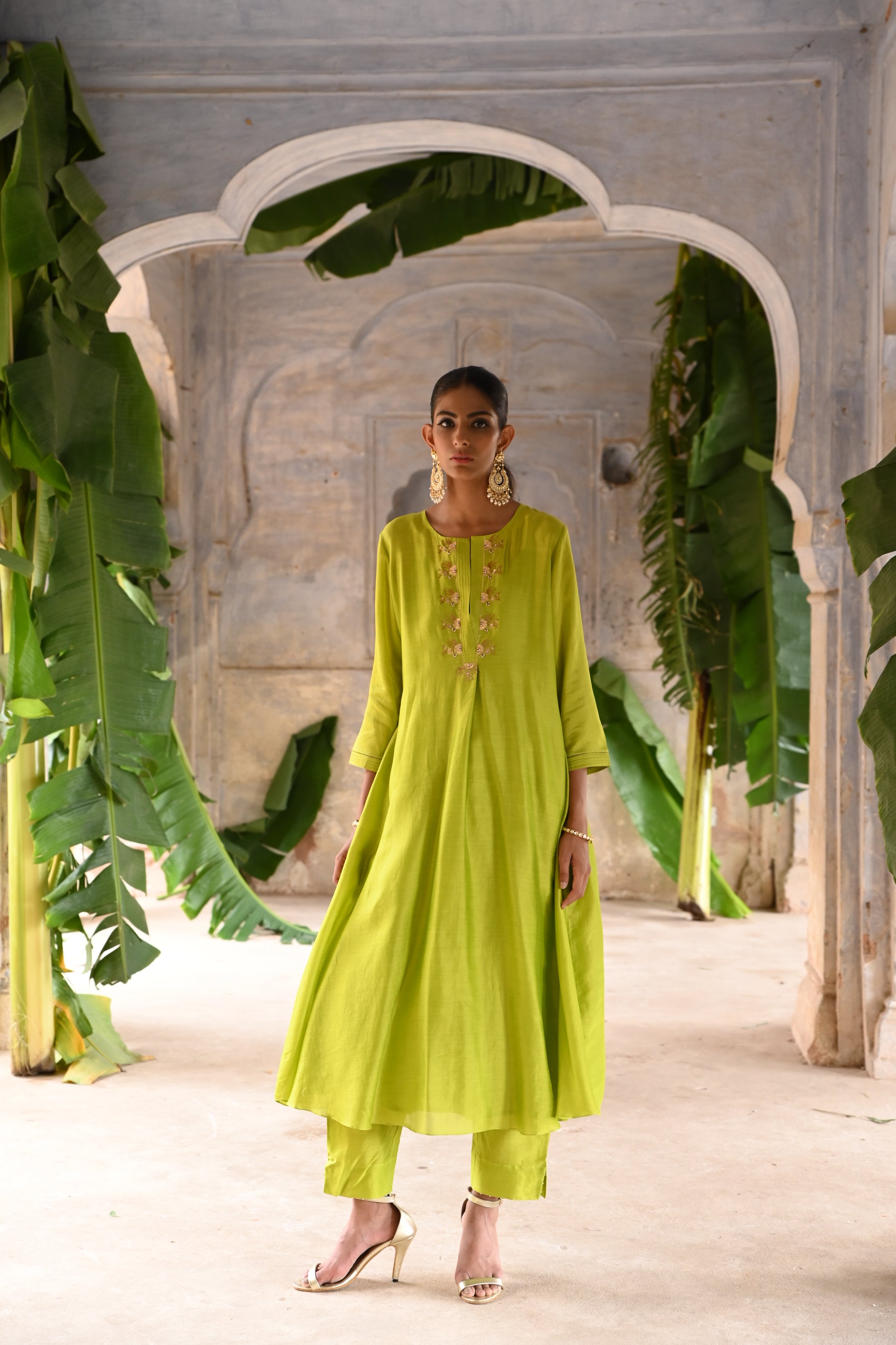 Lime Green co-ordinated kurta set