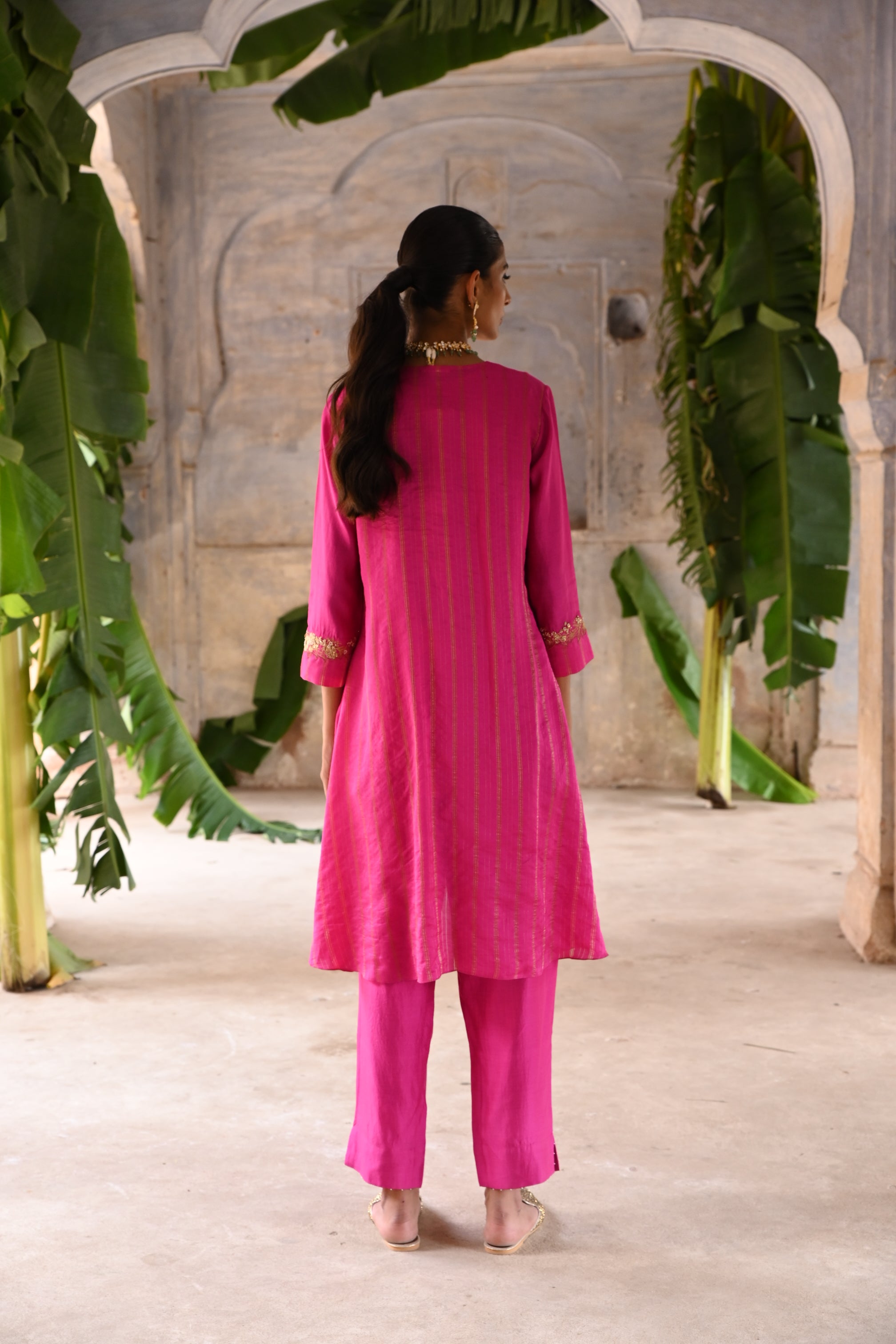 Fuchsia Pink high-low Coord set