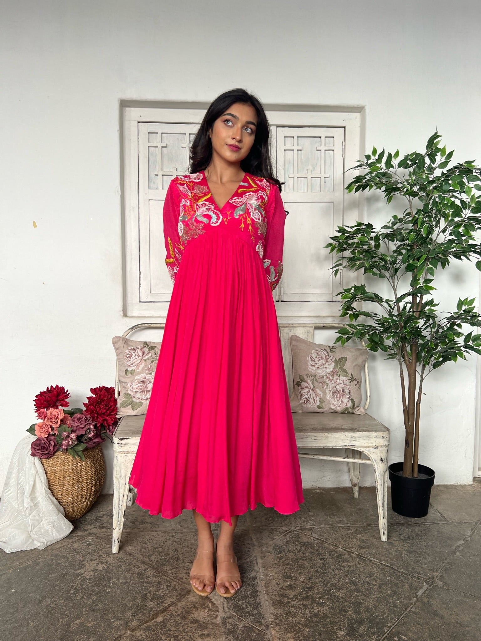 FUCHSIA EDEN CHINON DRESS