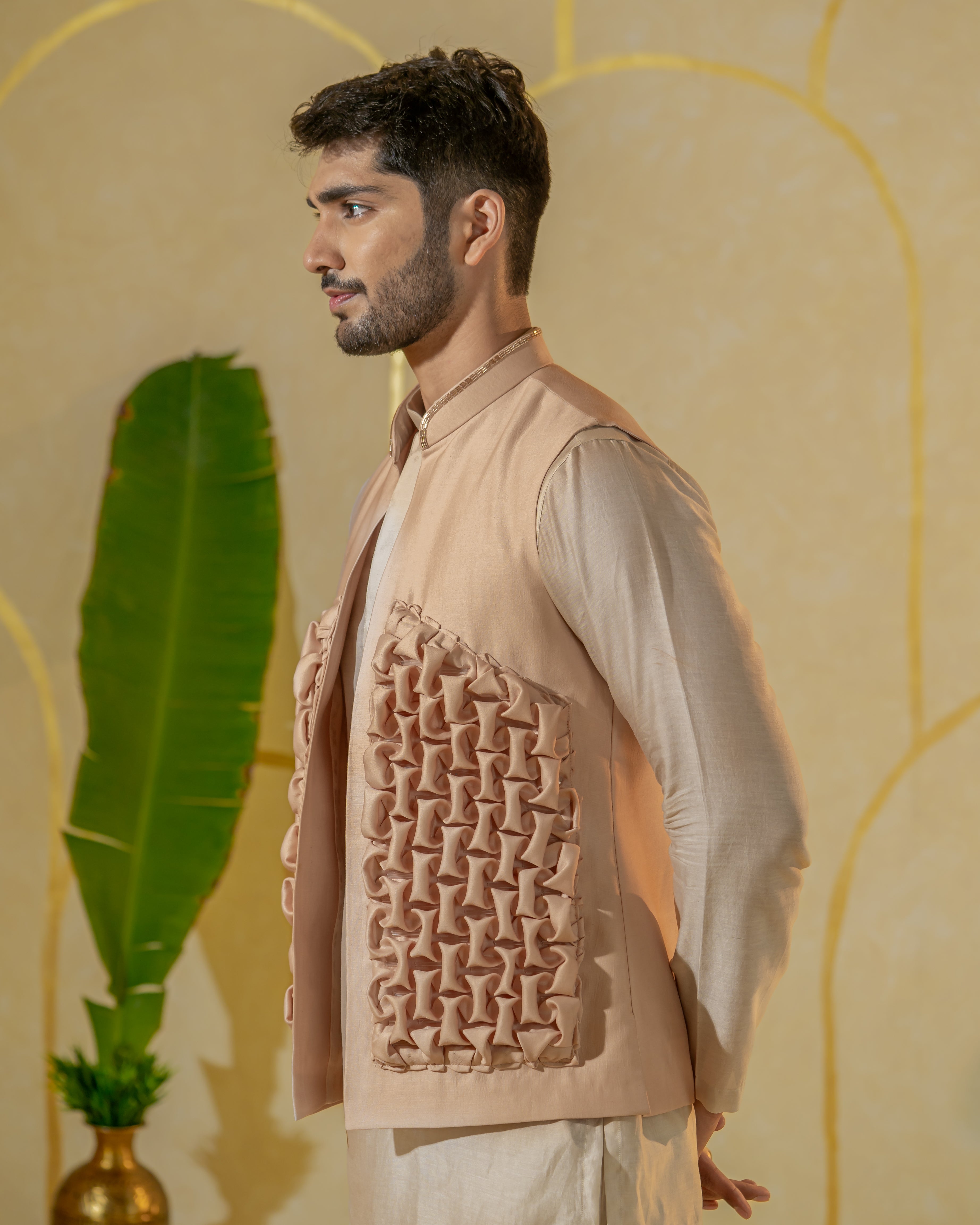 Pink Smocking Bundi