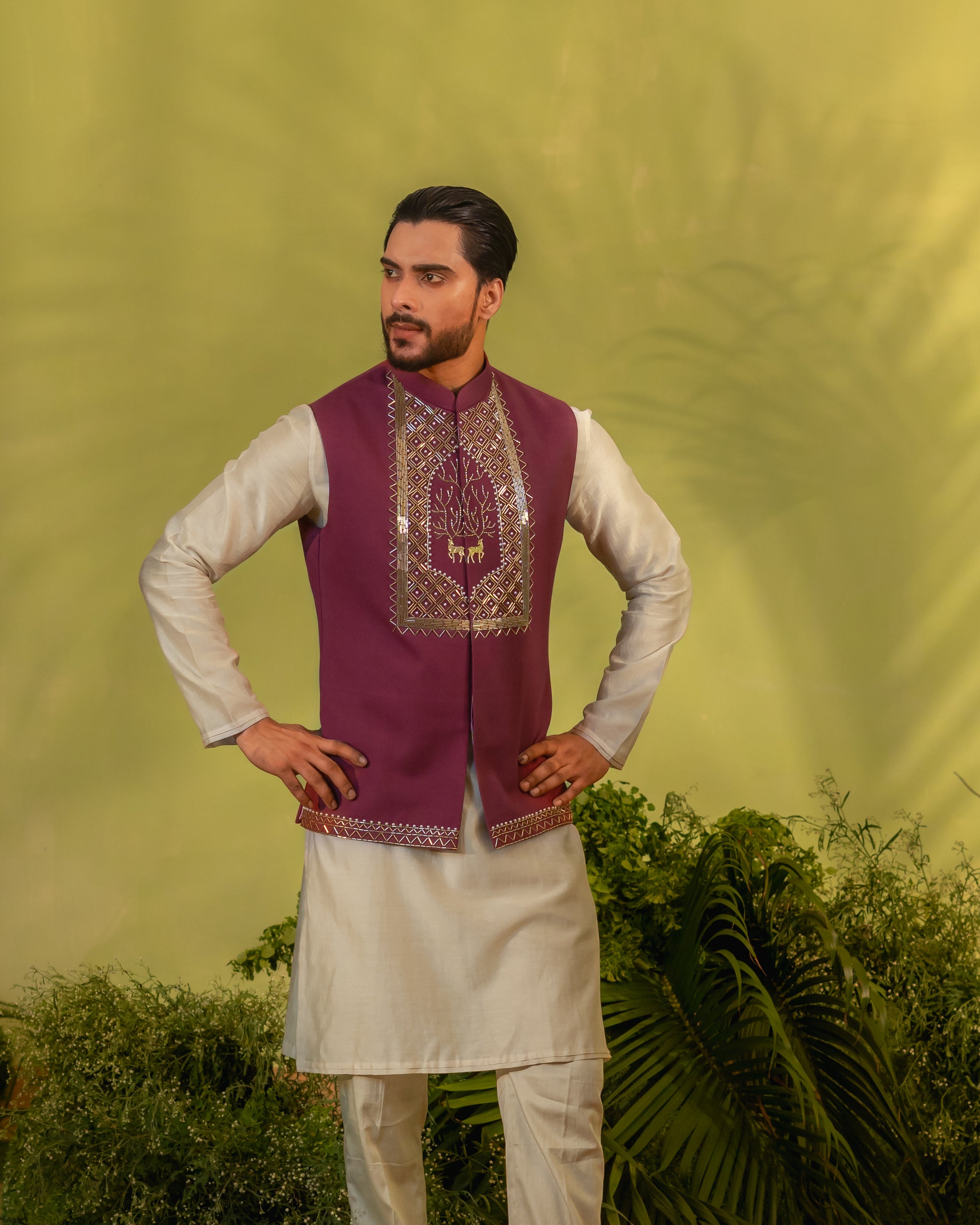 Reindeer Dusty Ivory Long kurta set