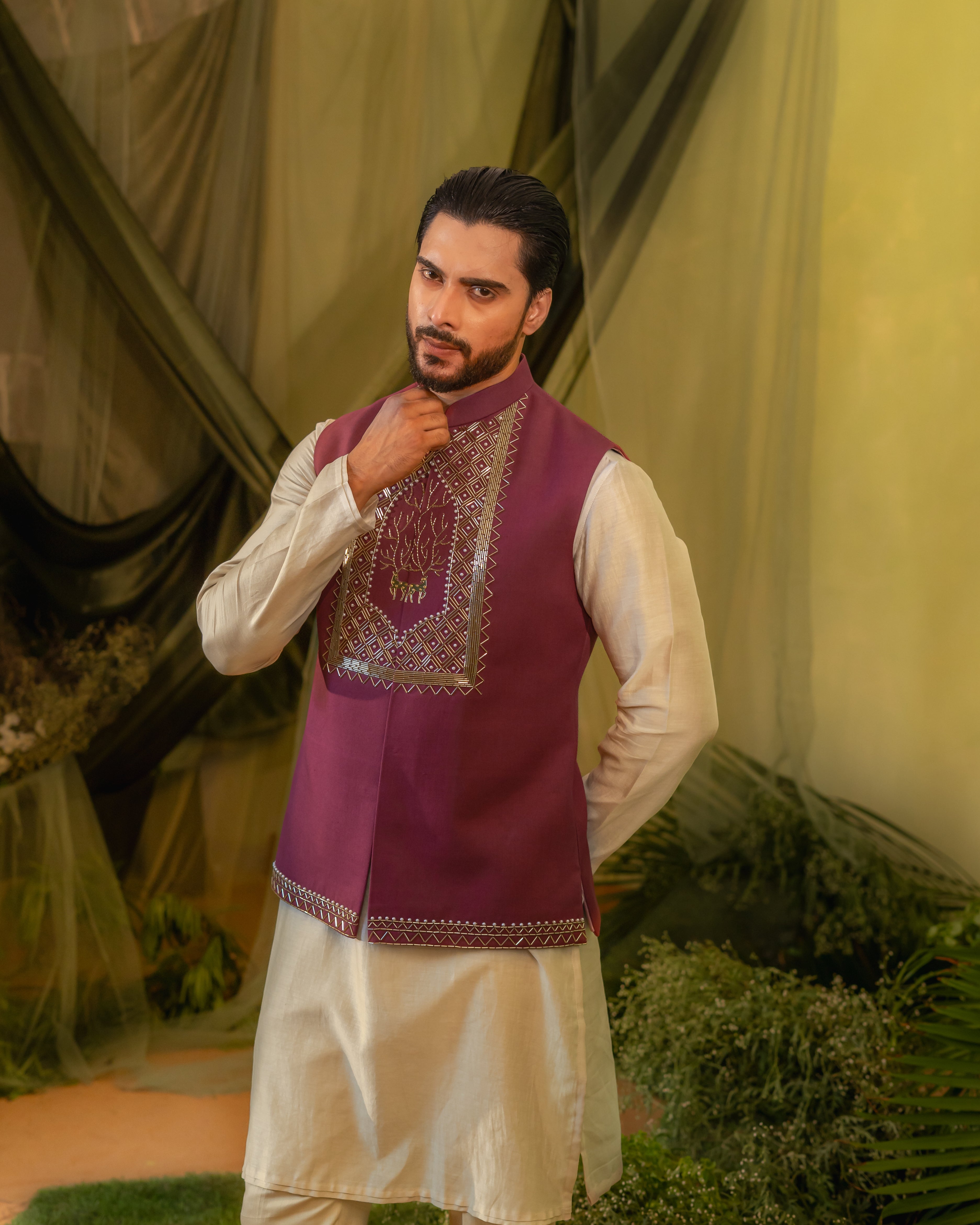 Reindeer Dusty Ivory Long kurta set
