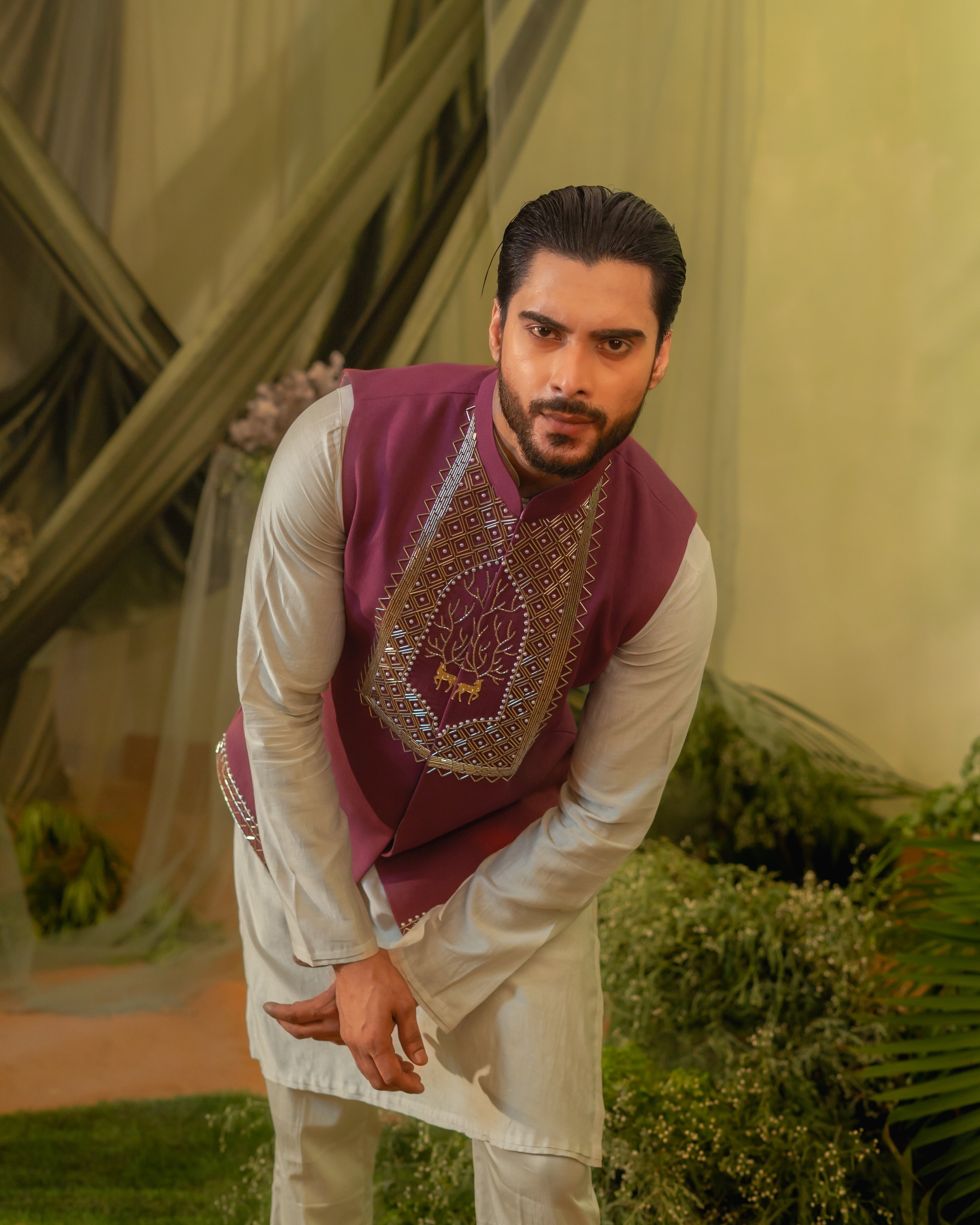 Reindeer Dusty Ivory Long kurta set