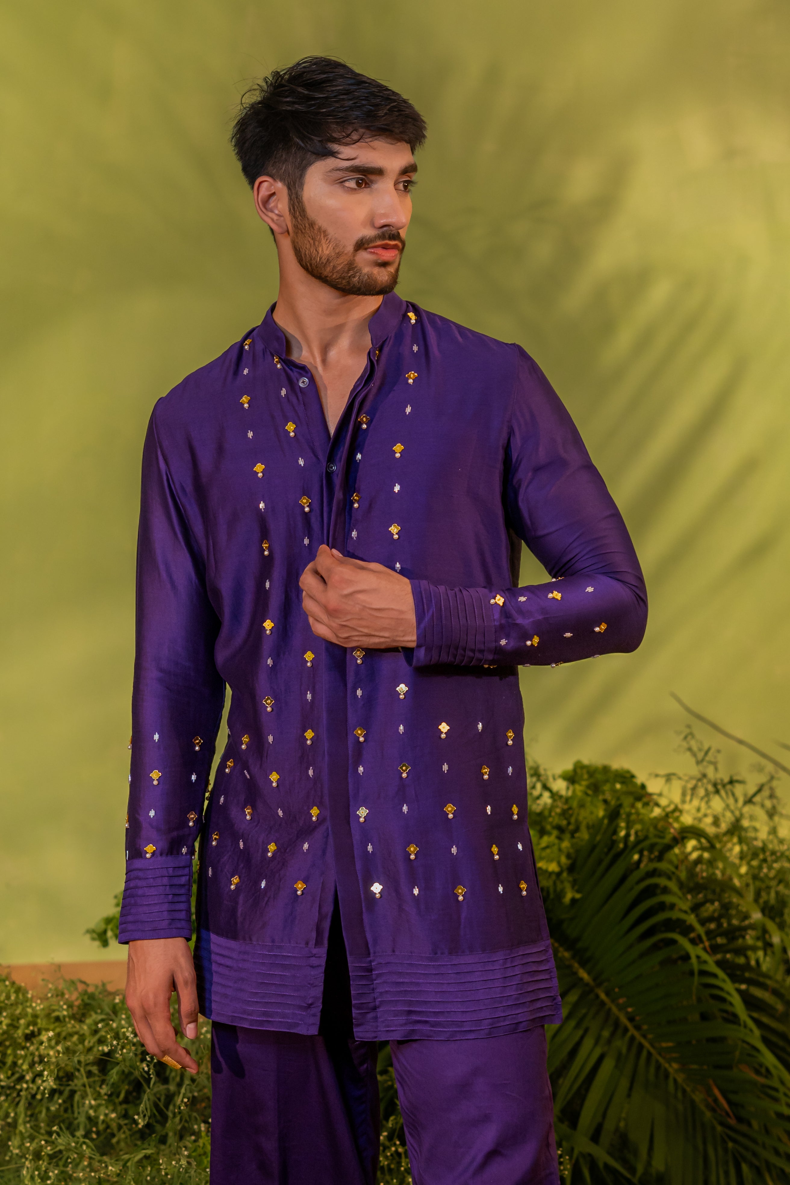 Deep Purple Short kurta set