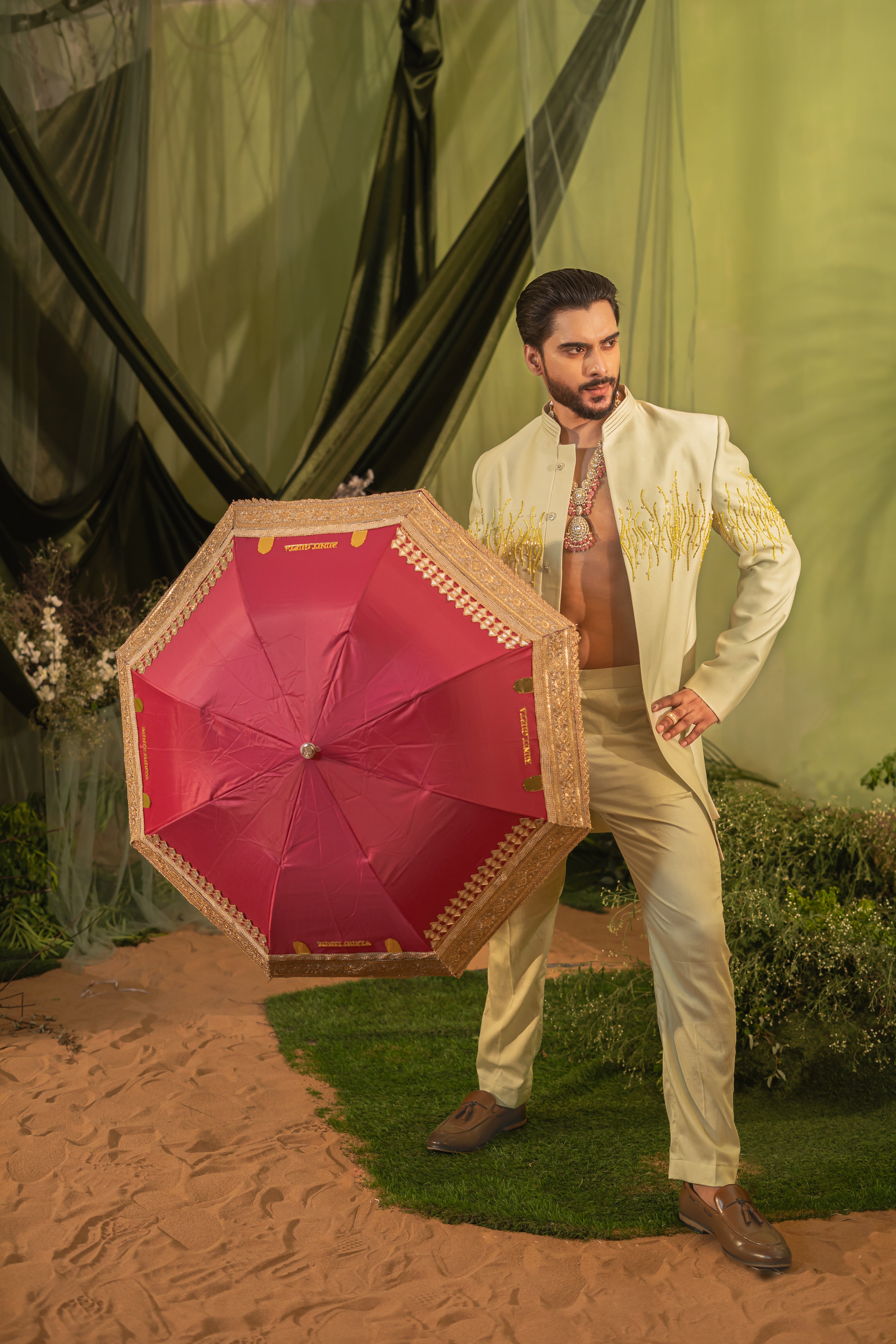 Lush Mint Short Indowestern set
