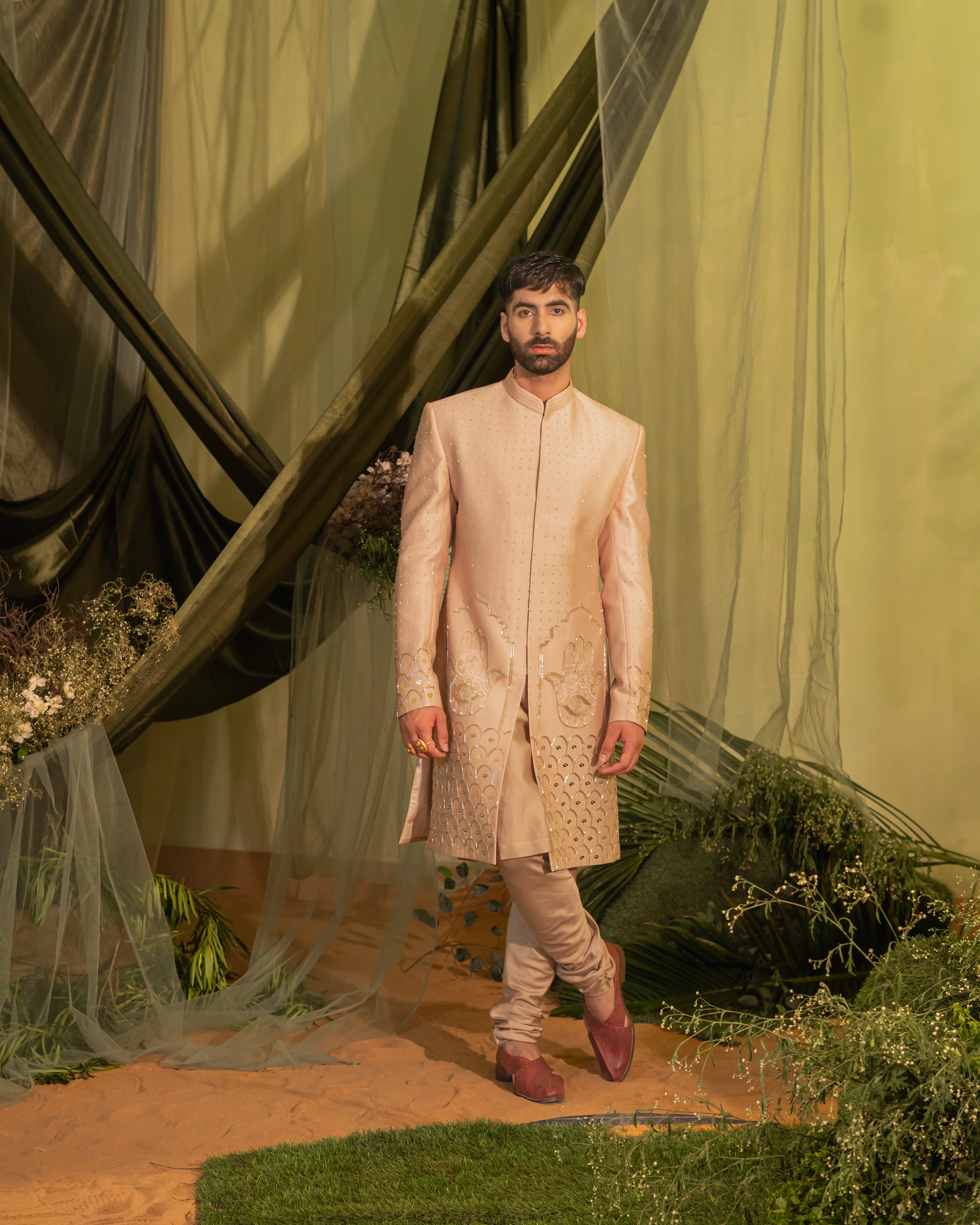 Dusty Peach Sherwani Set