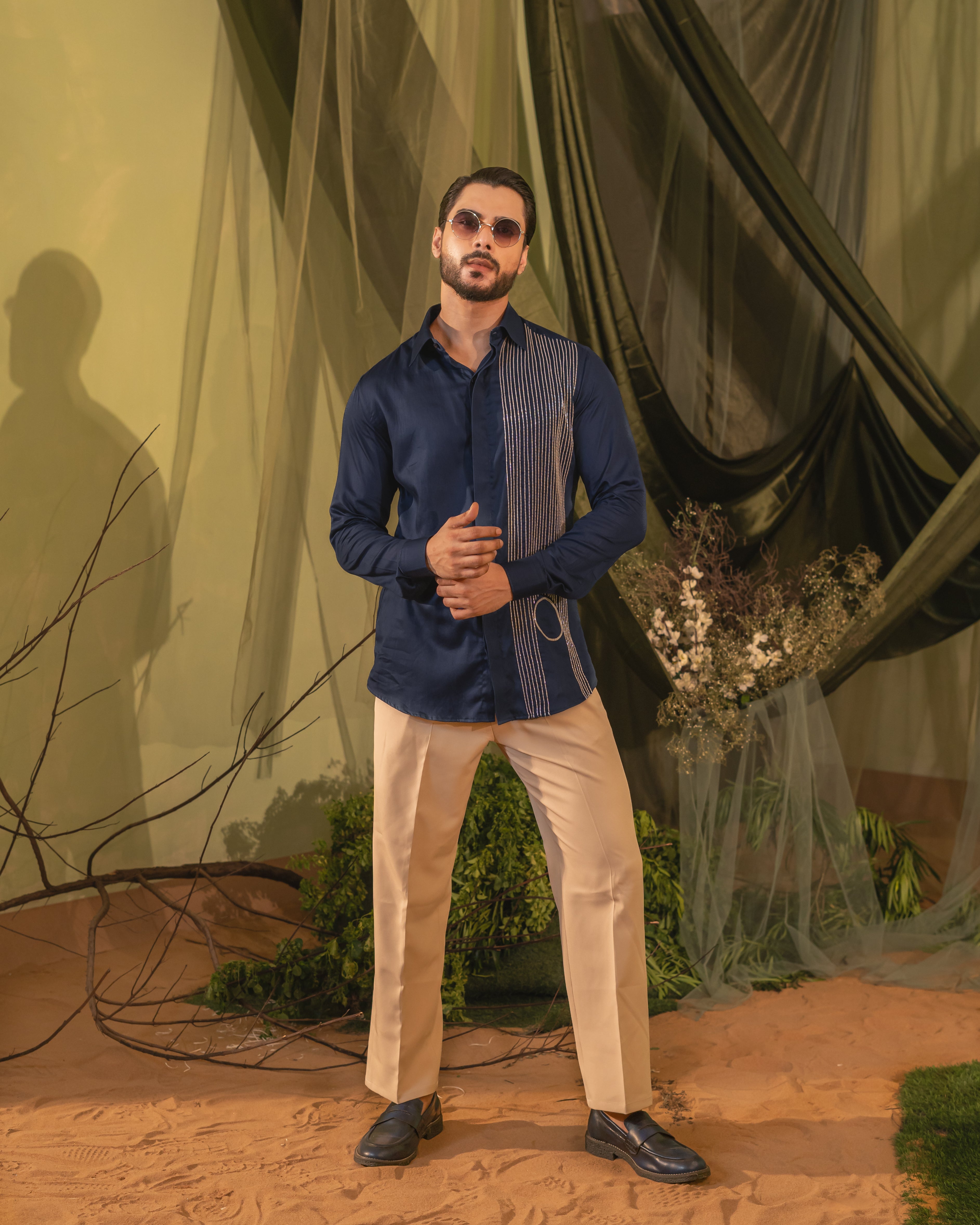 Blue circle Party Shirt
