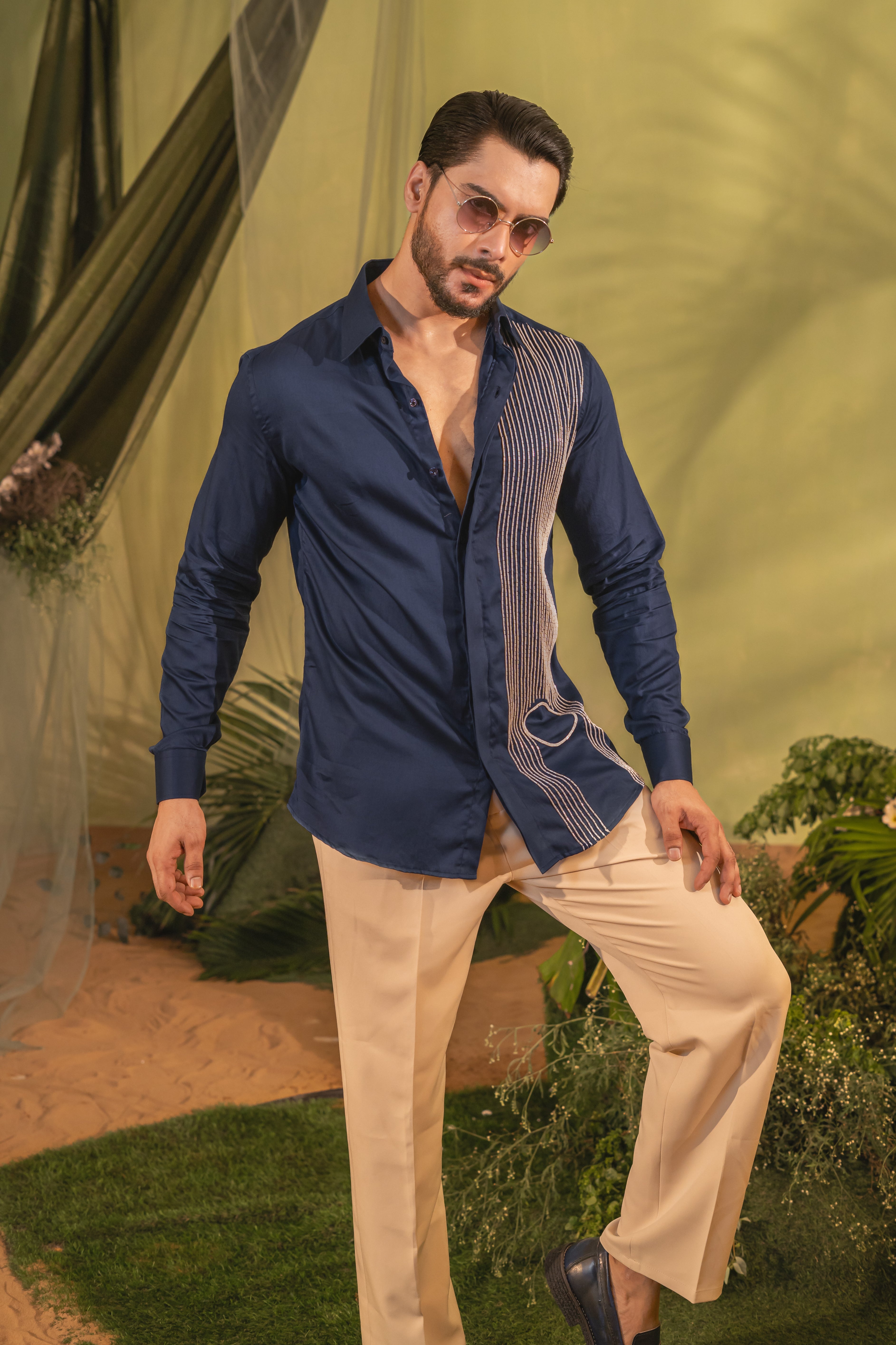 Blue circle Party Shirt