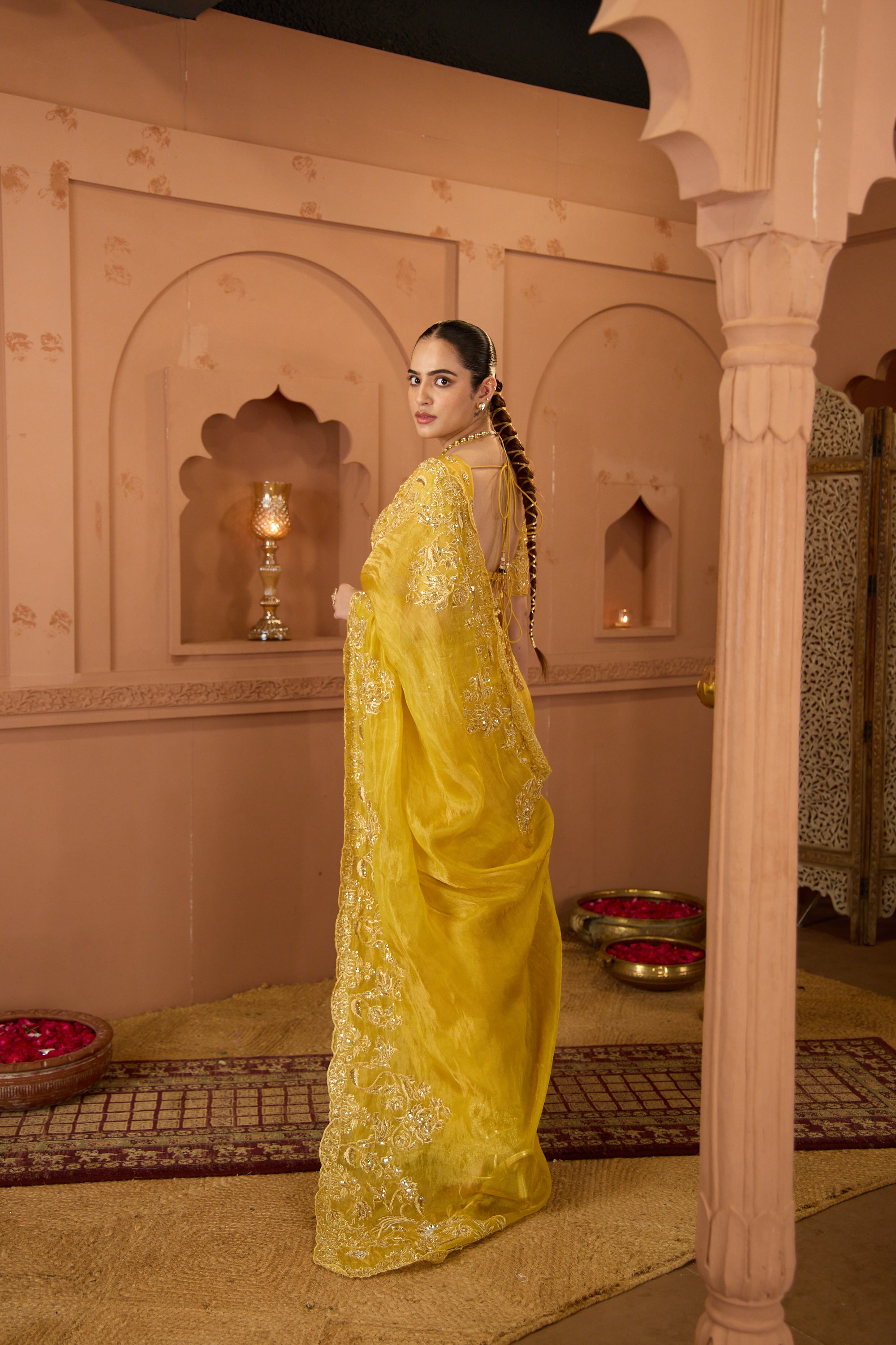 Mustard Glow Tissue Saree