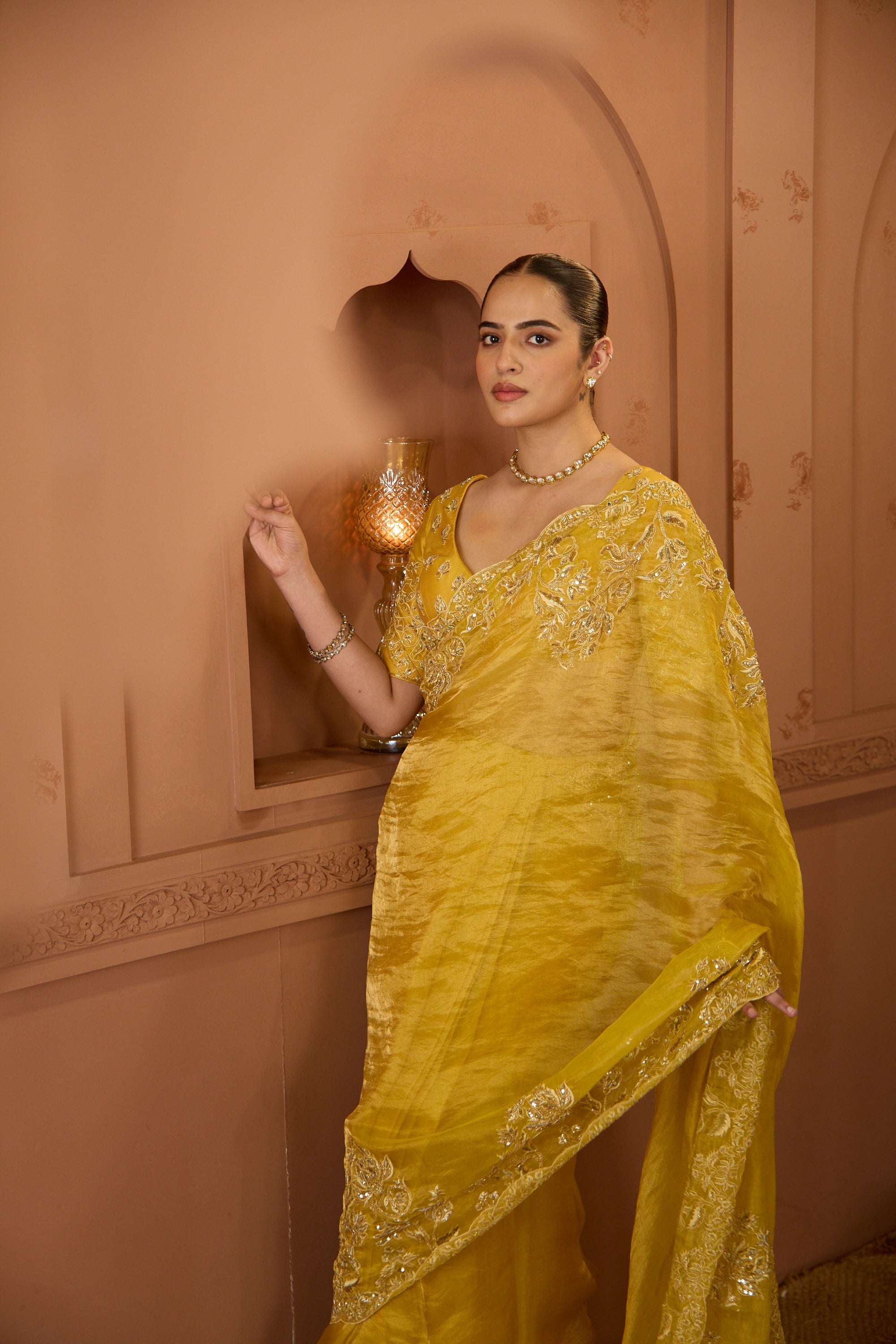 Mustard Glow Tissue Saree