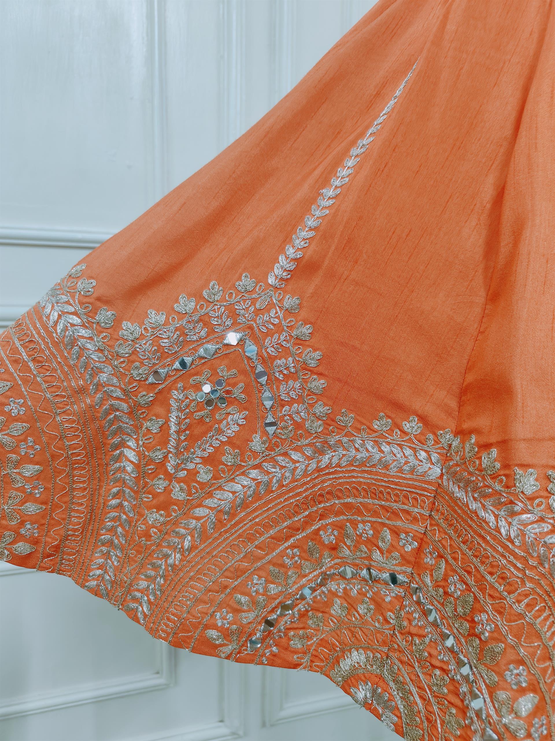 Orange Embroidered Ghaghra
