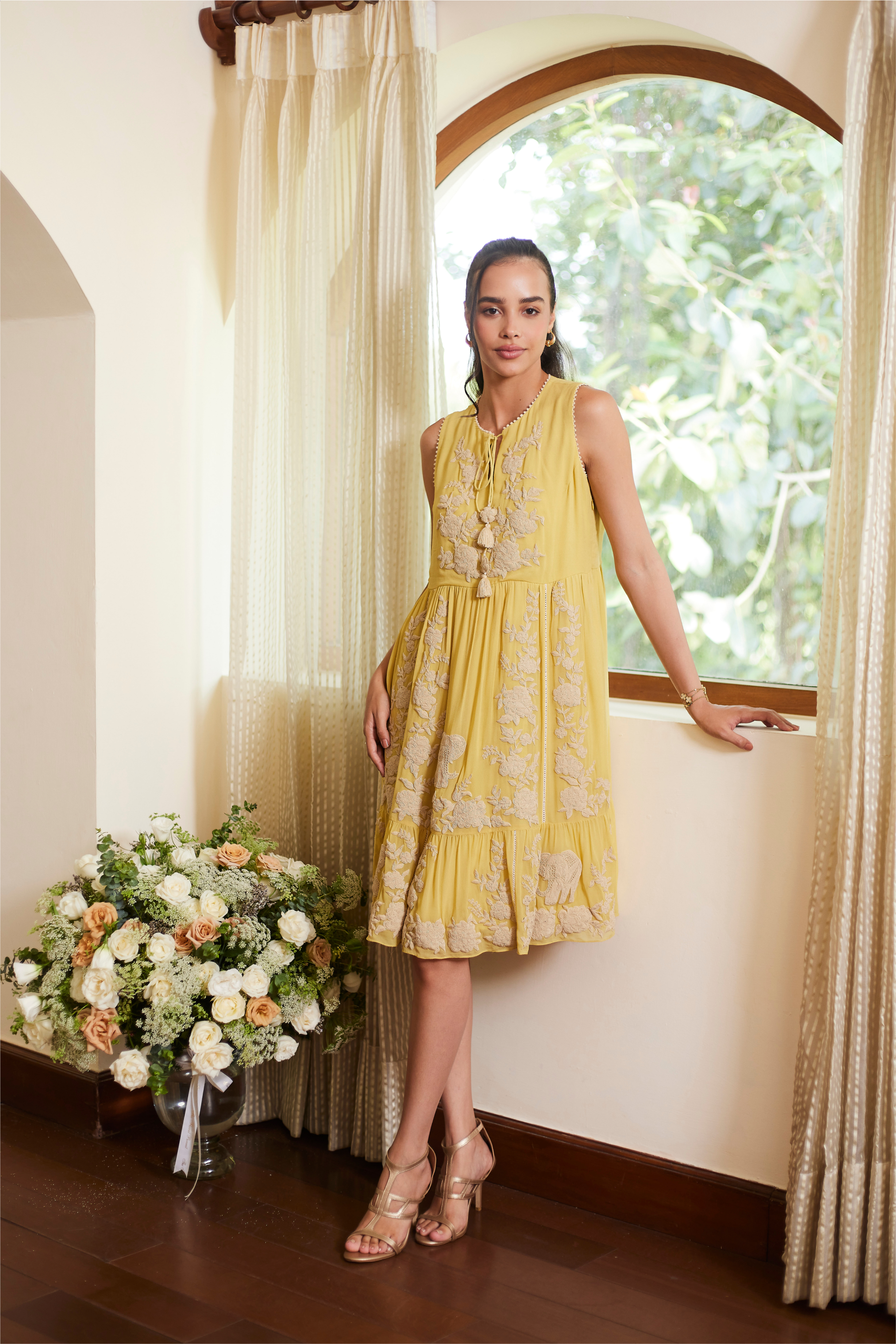 FALL YELLOW WHITE ELEPHANT DRESS FALL YELLOW WHITE ELEPHANT DRESS