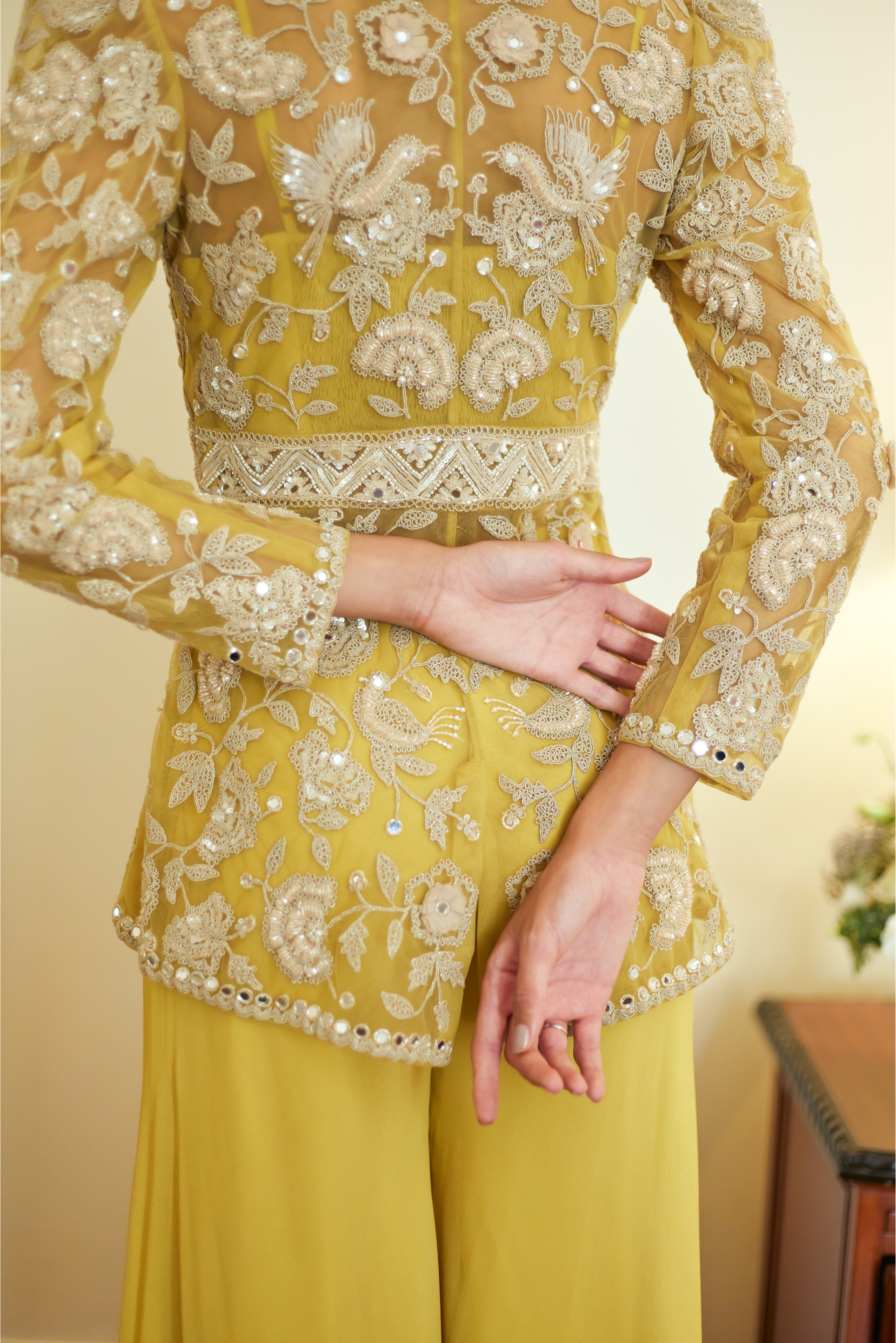 FALL YELLOW GARDEN PARTY JACKET SET