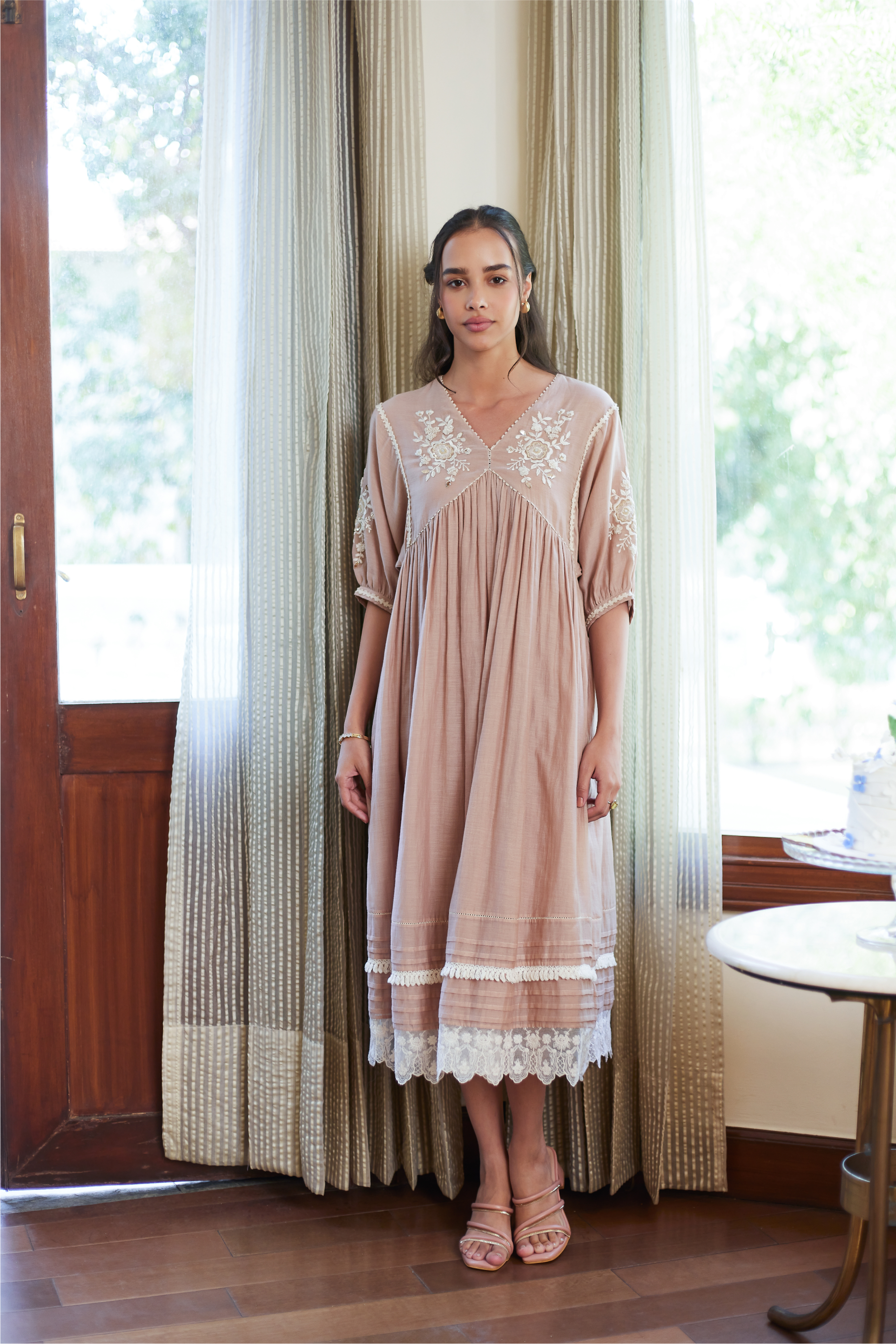 FALL PINK OLD ROSE DRESS FALL PINK OLD ROSE DRESS