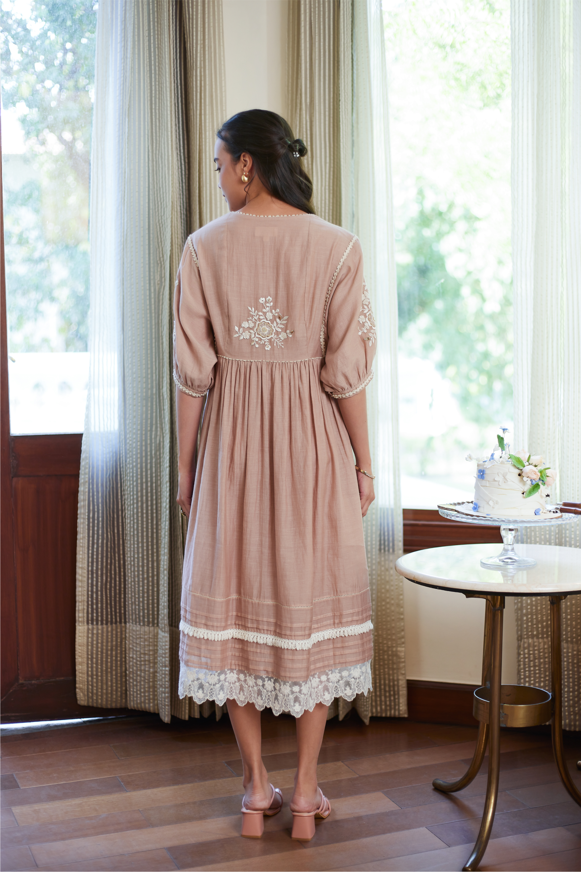 FALL PINK OLD ROSE DRESS FALL PINK OLD ROSE DRESS