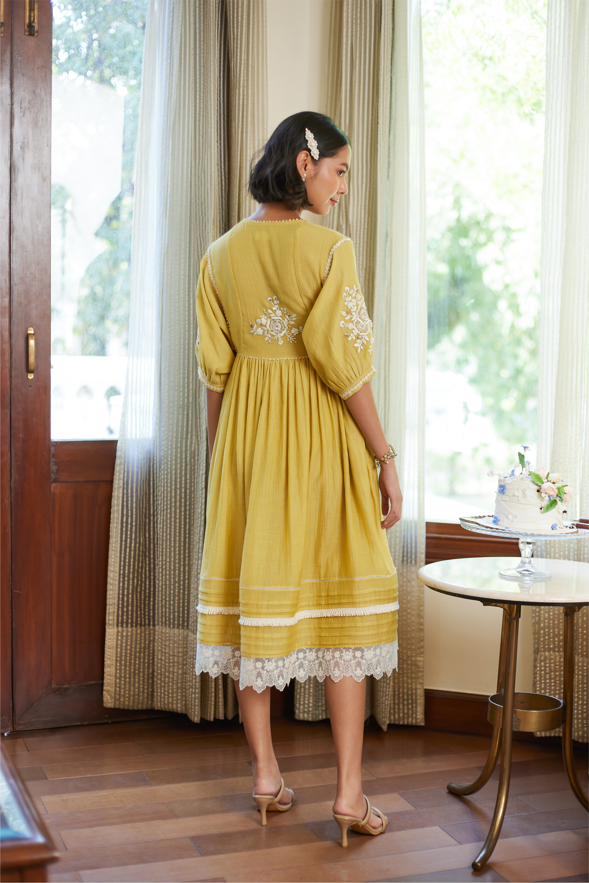 FALL YELLOW OLD ROSE DRESS FALL YELLOW OLD ROSE DRESS