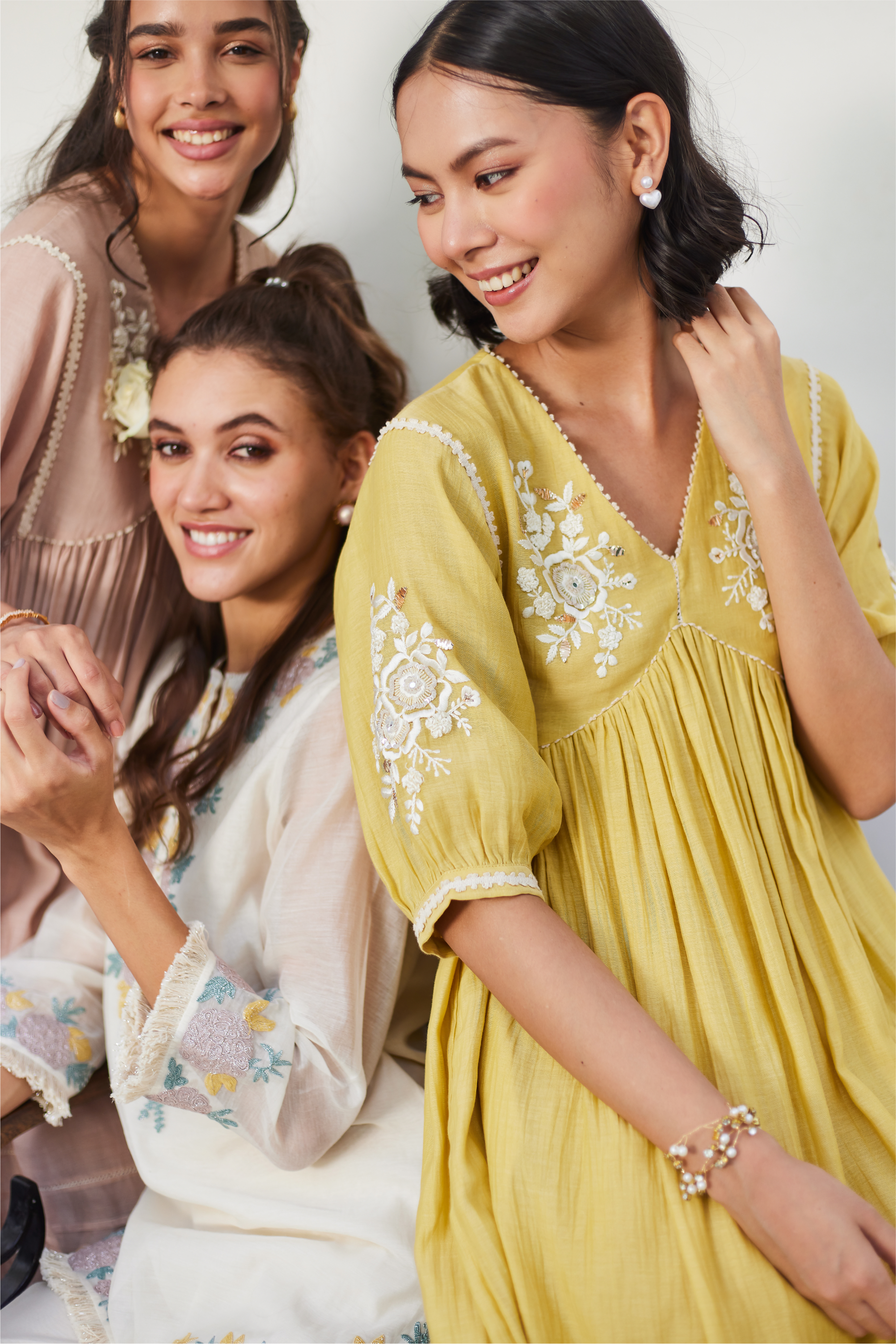 FALL YELLOW OLD ROSE DRESS