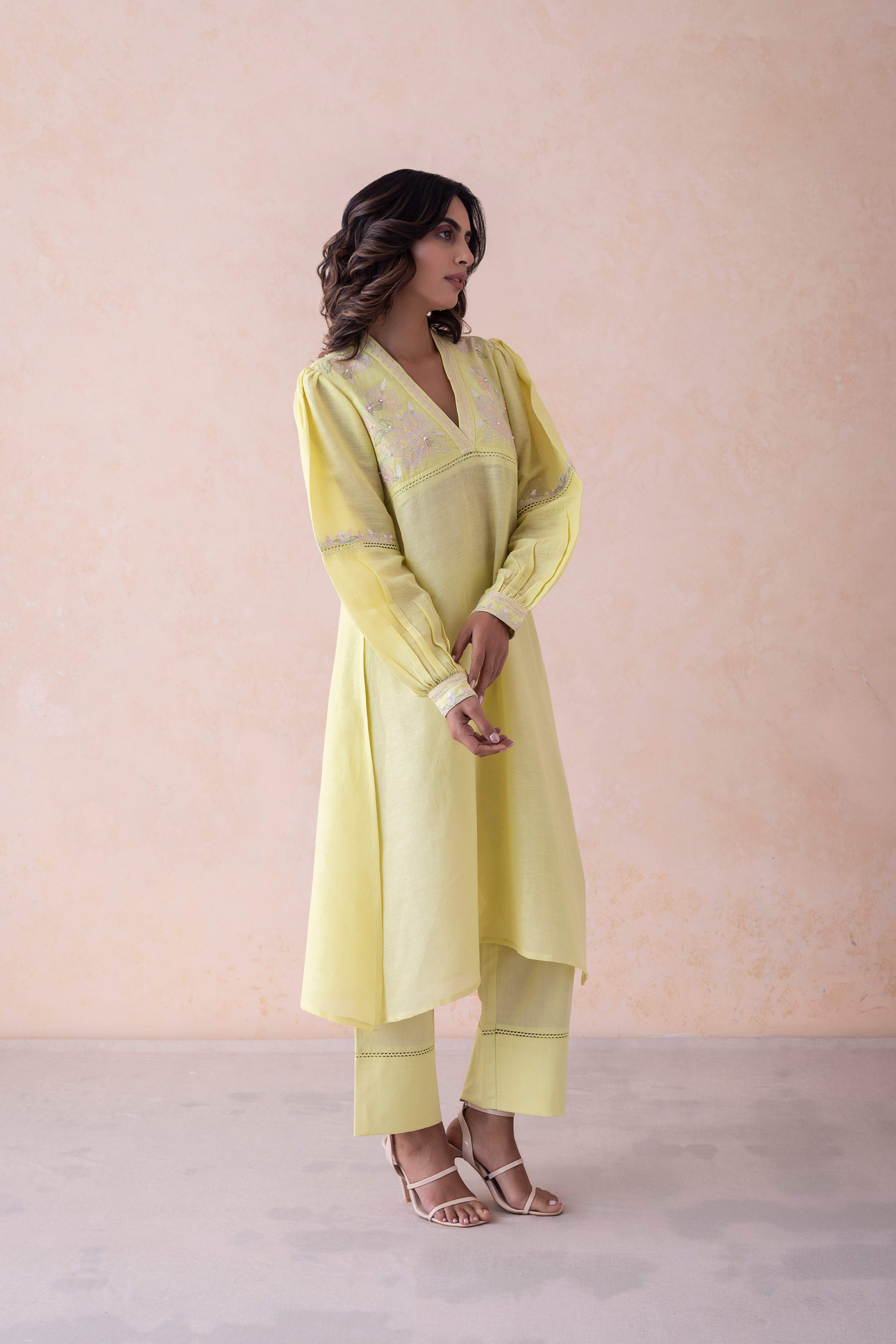 Elegant Linen & Cotton with Intricate Machine & Handwork