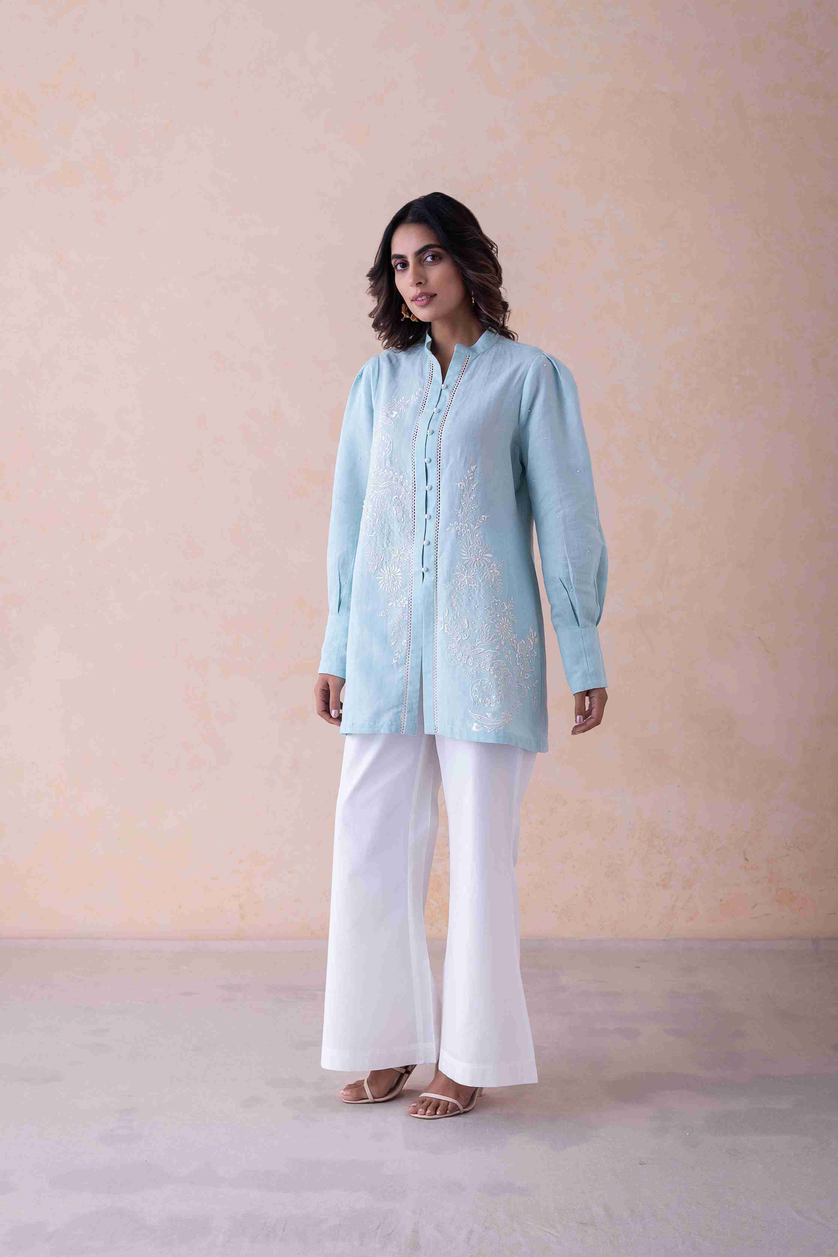 Pearl Elegance Tunic With Pants