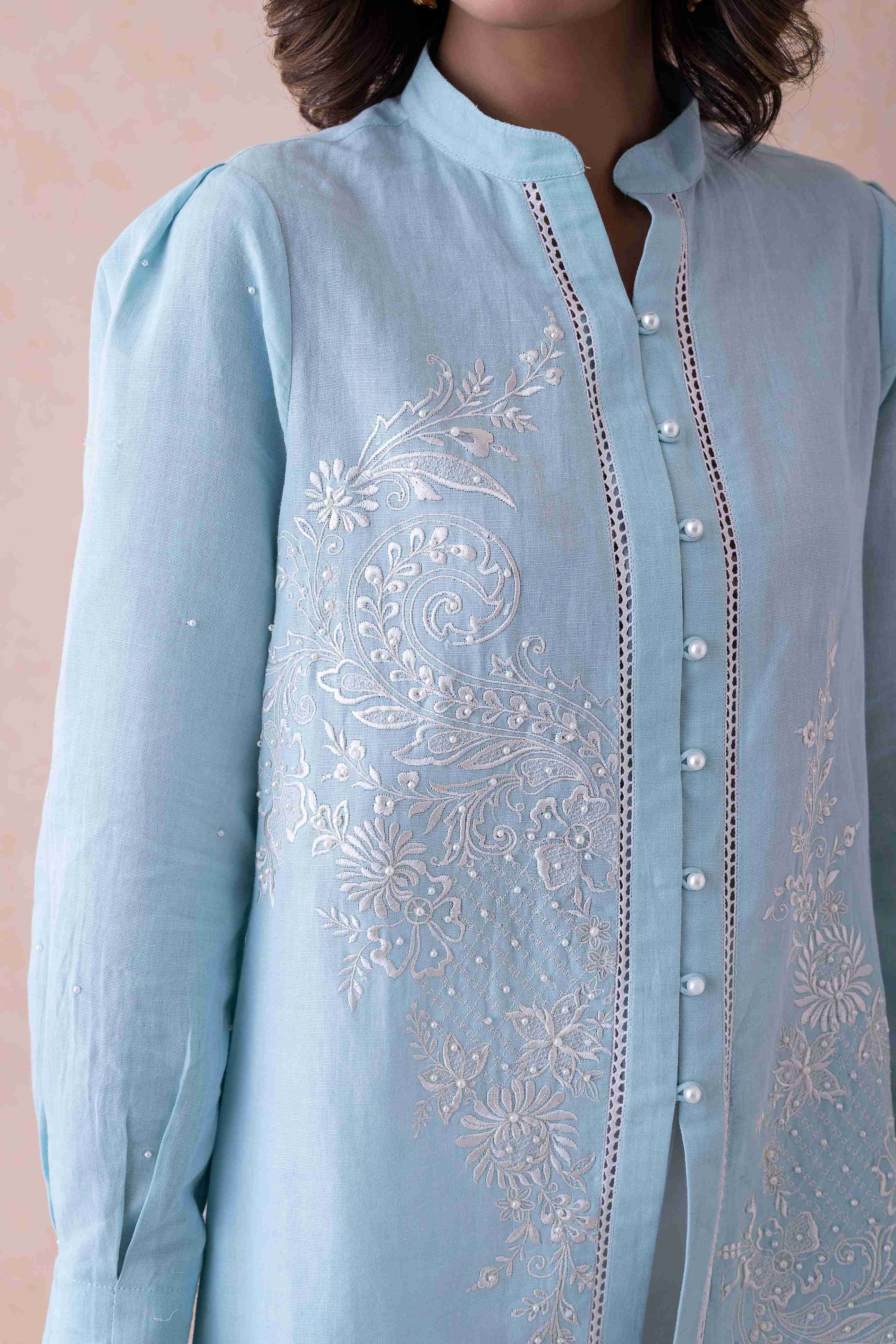 Pearl Elegance Tunic With Pants