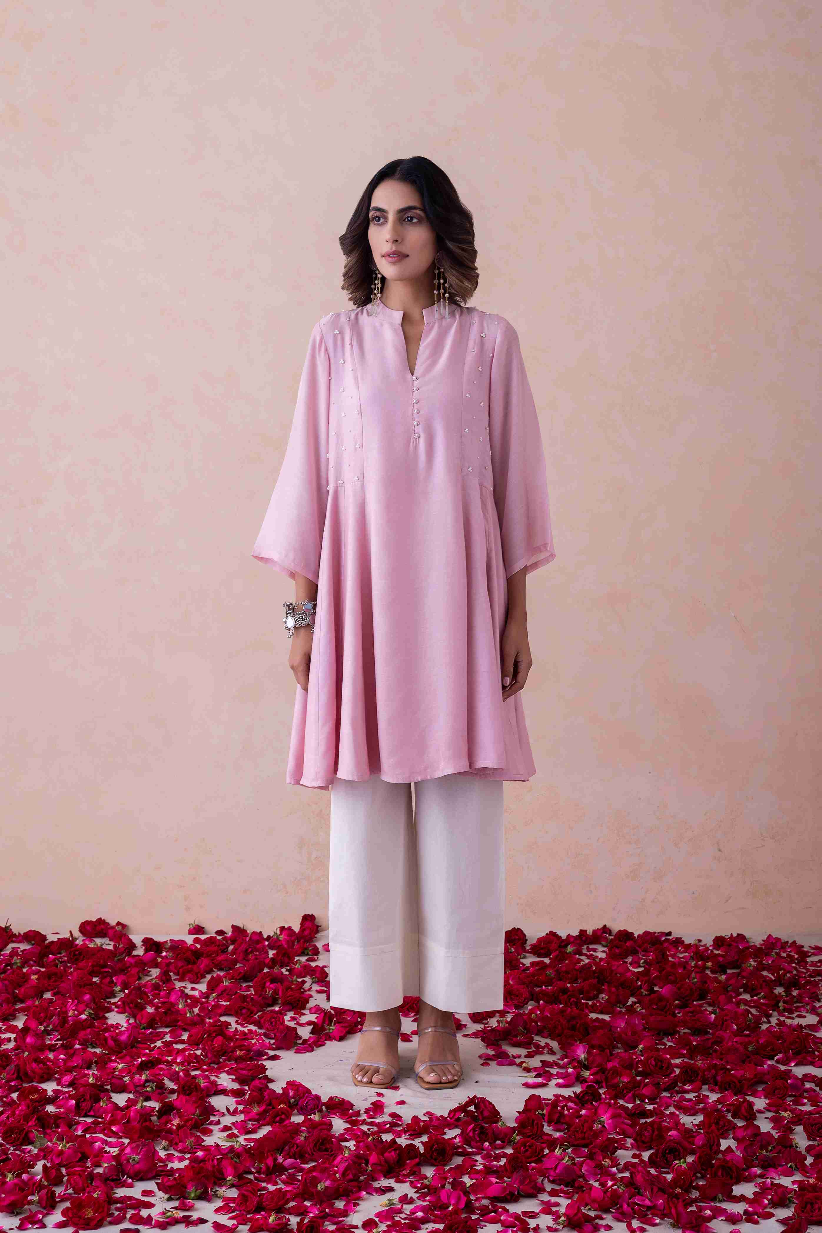 Blush Elegance Handcrafted Kurta Set