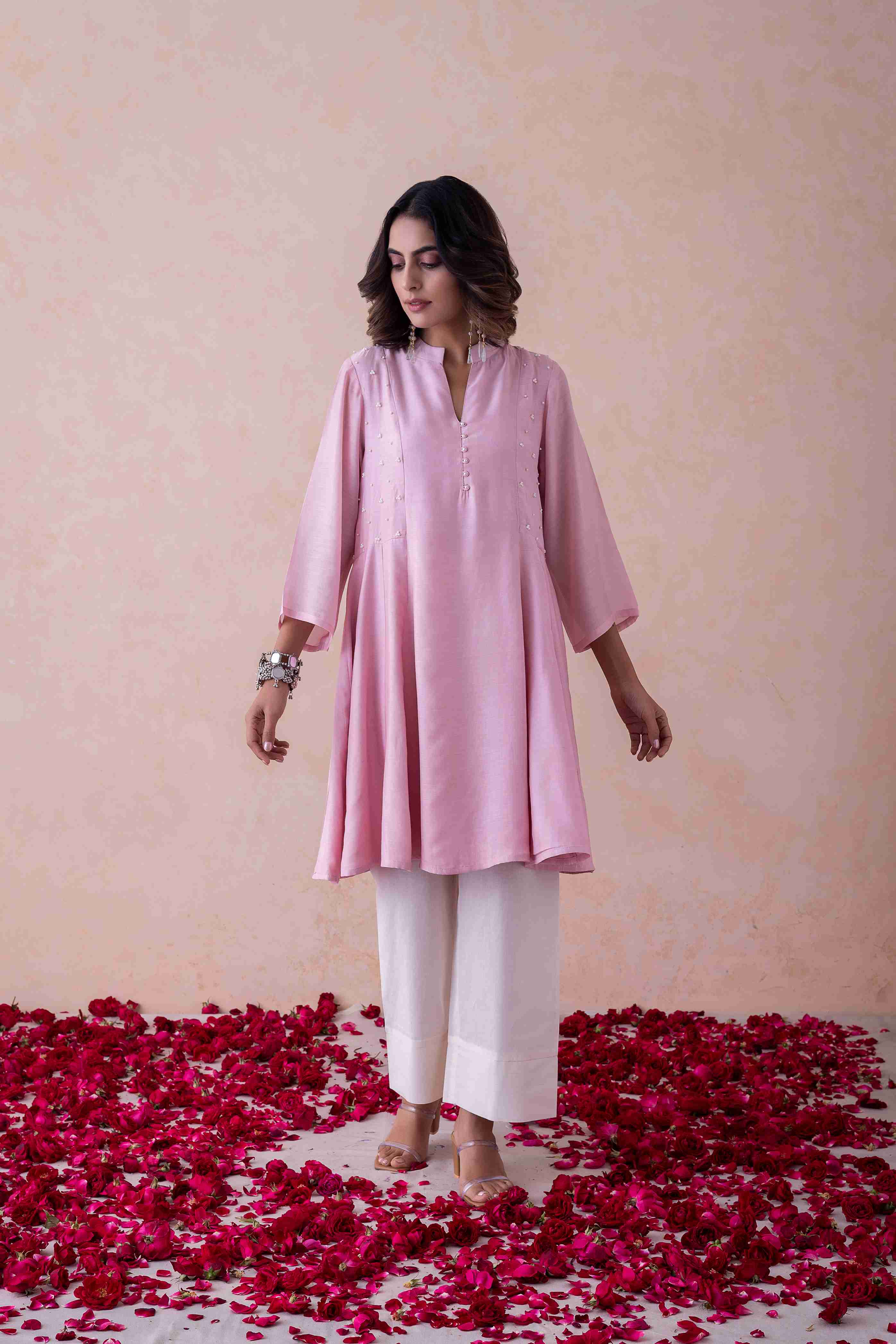 Blush Elegance Handcrafted Kurta Set