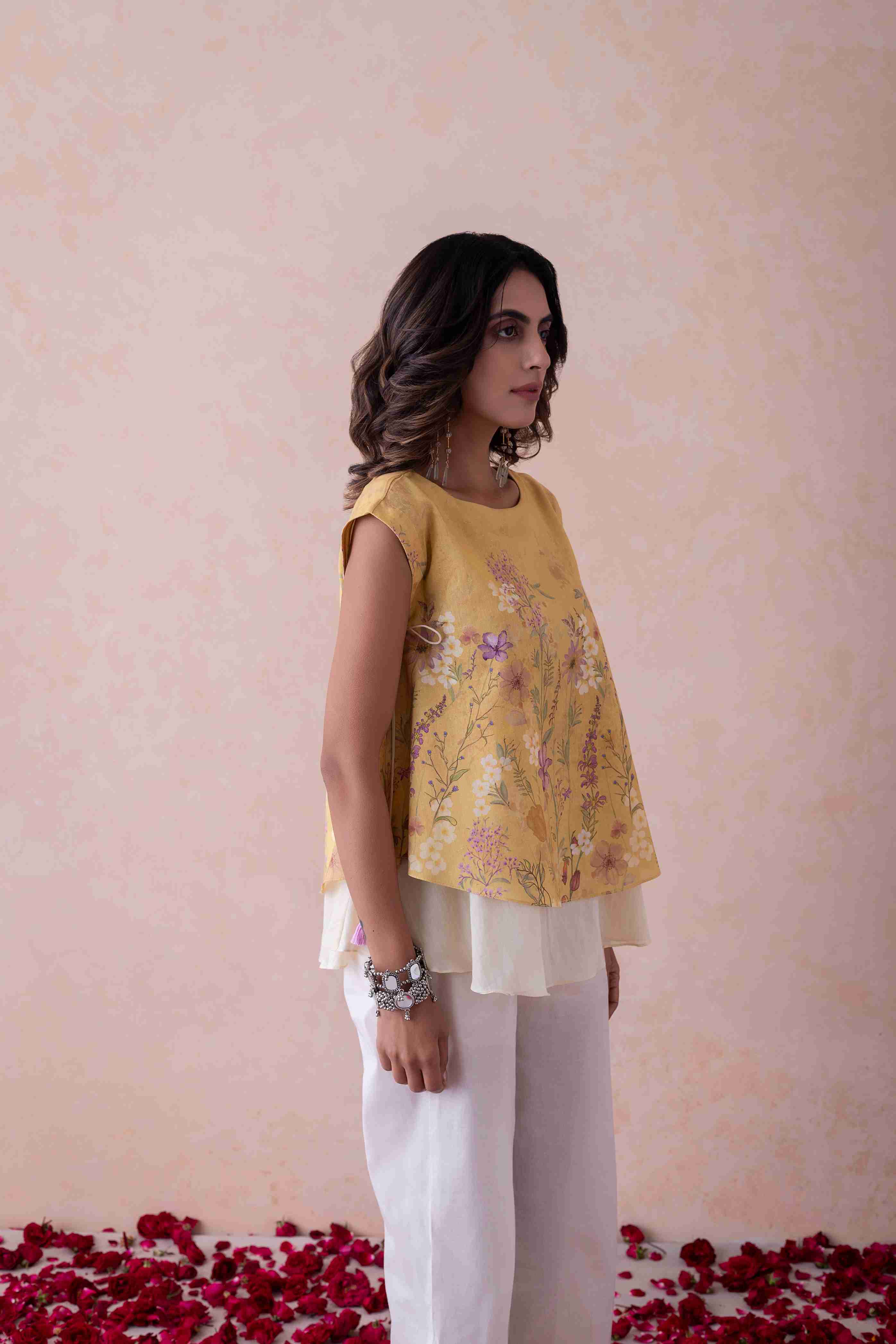 Floral Yellow A-Line Top