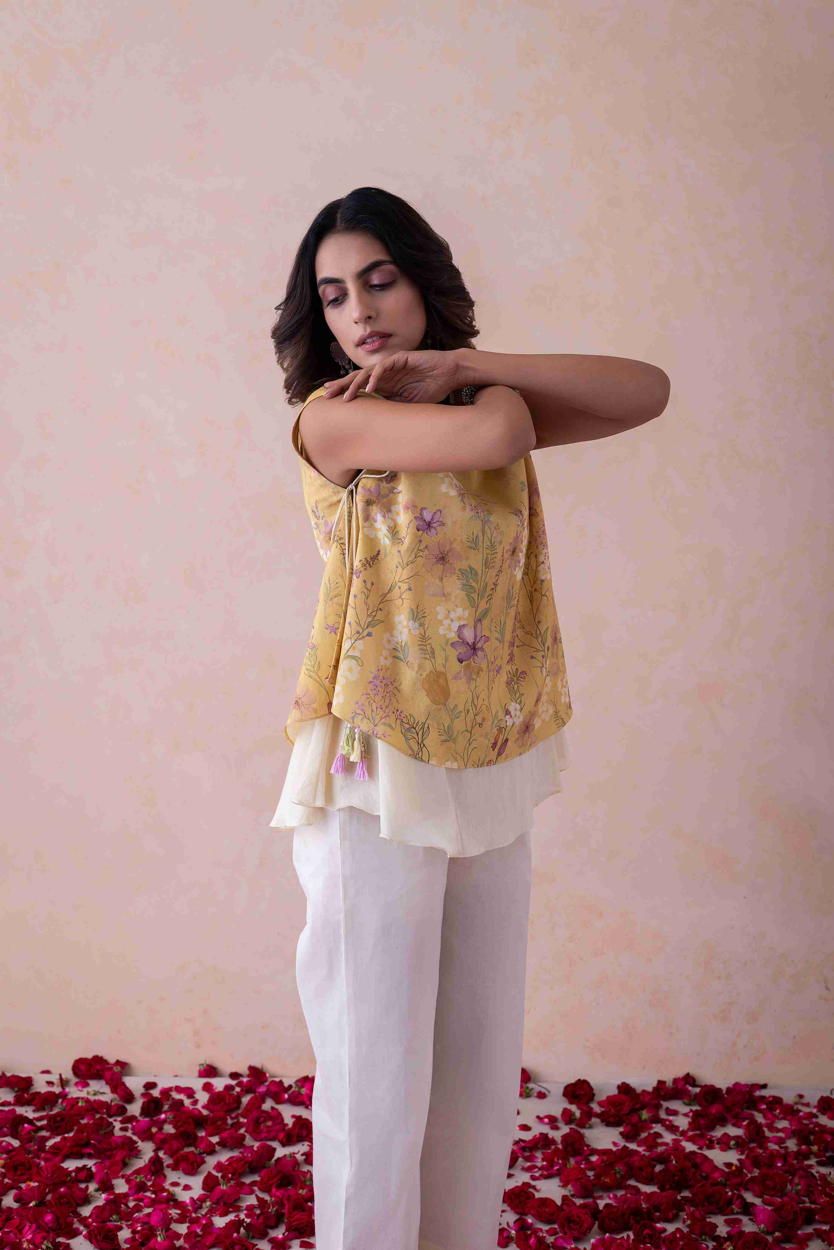 Floral Yellow A-Line Top
