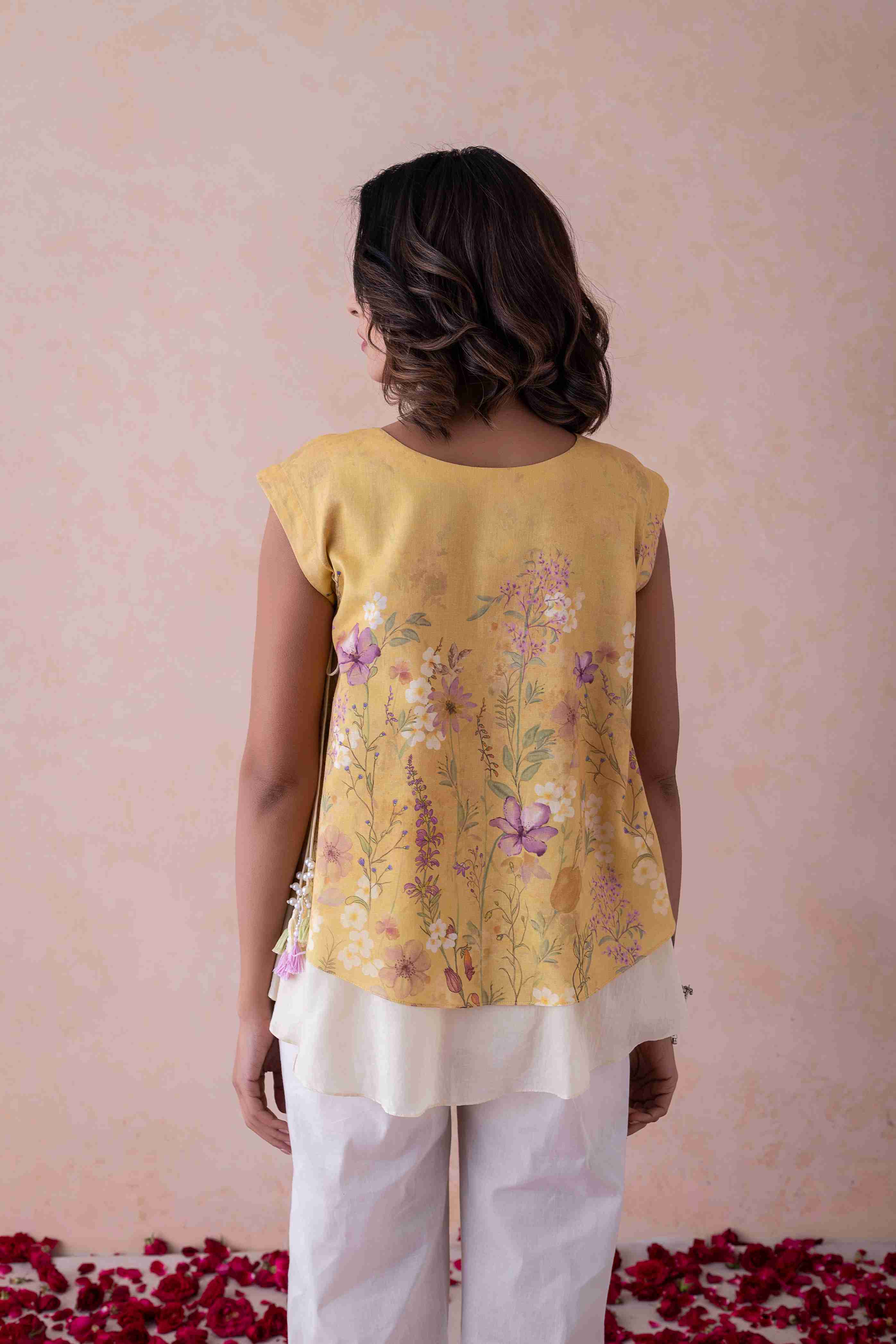 Floral Yellow A-Line Top