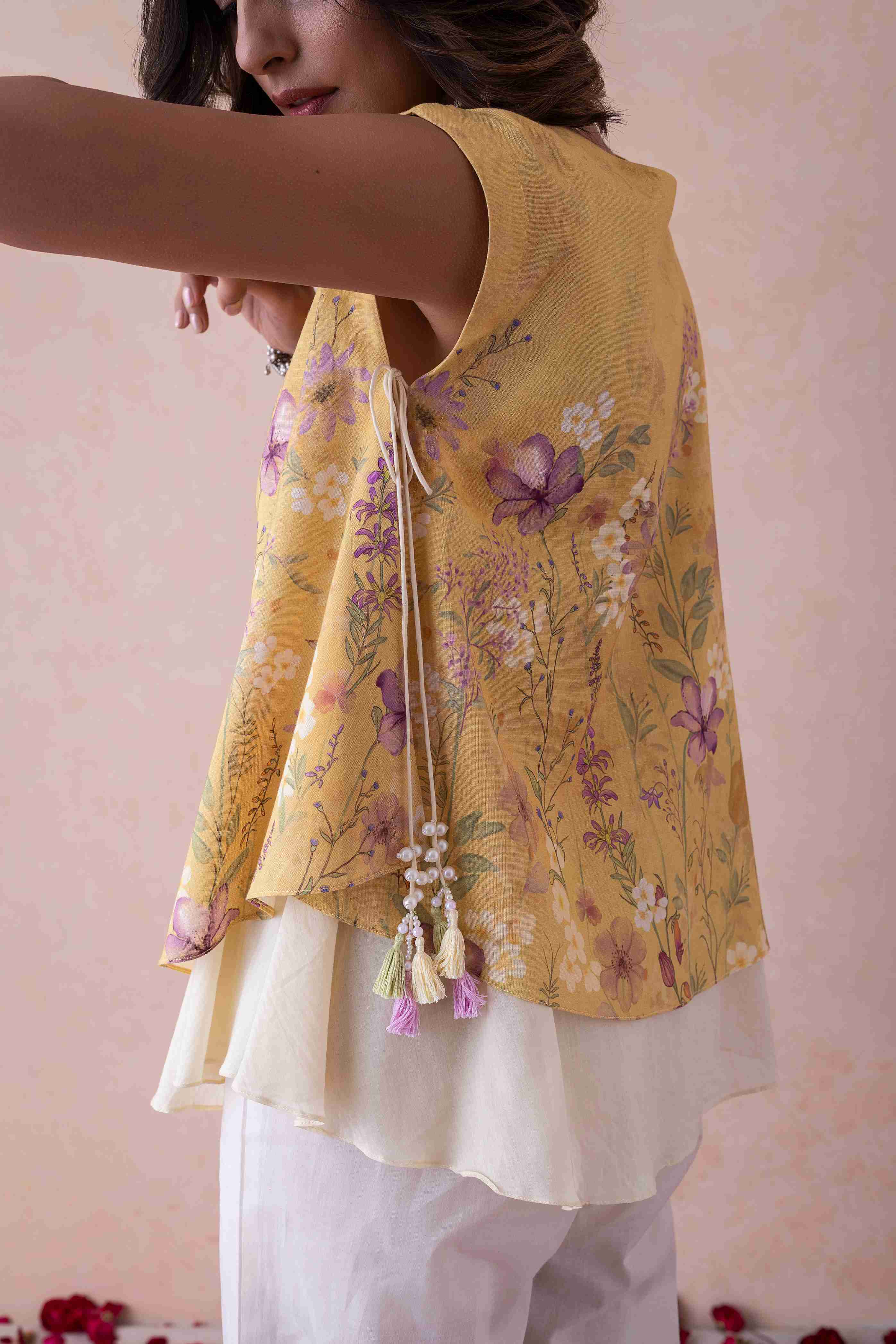 Floral Yellow A-Line Top