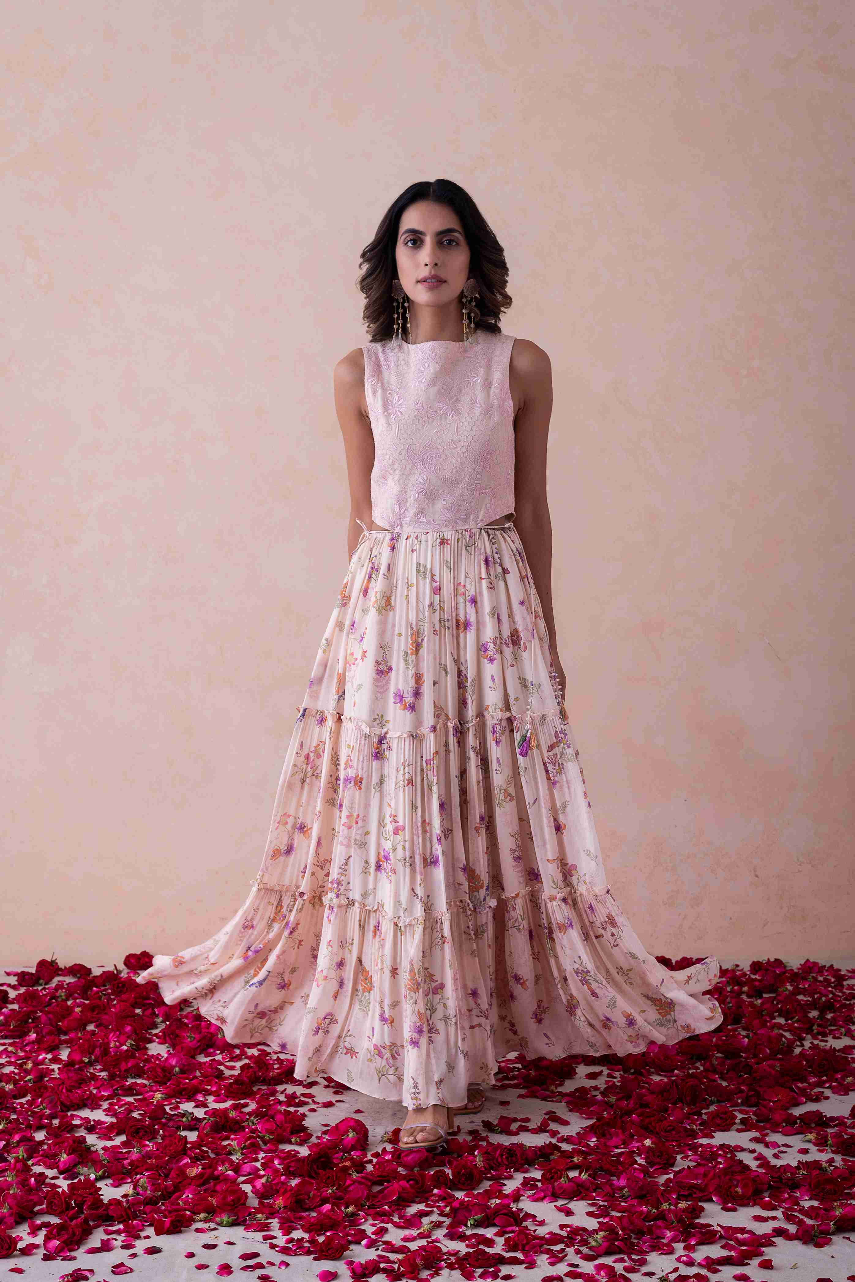 Whimsical Bloom - Schiffli Organza Ensemble