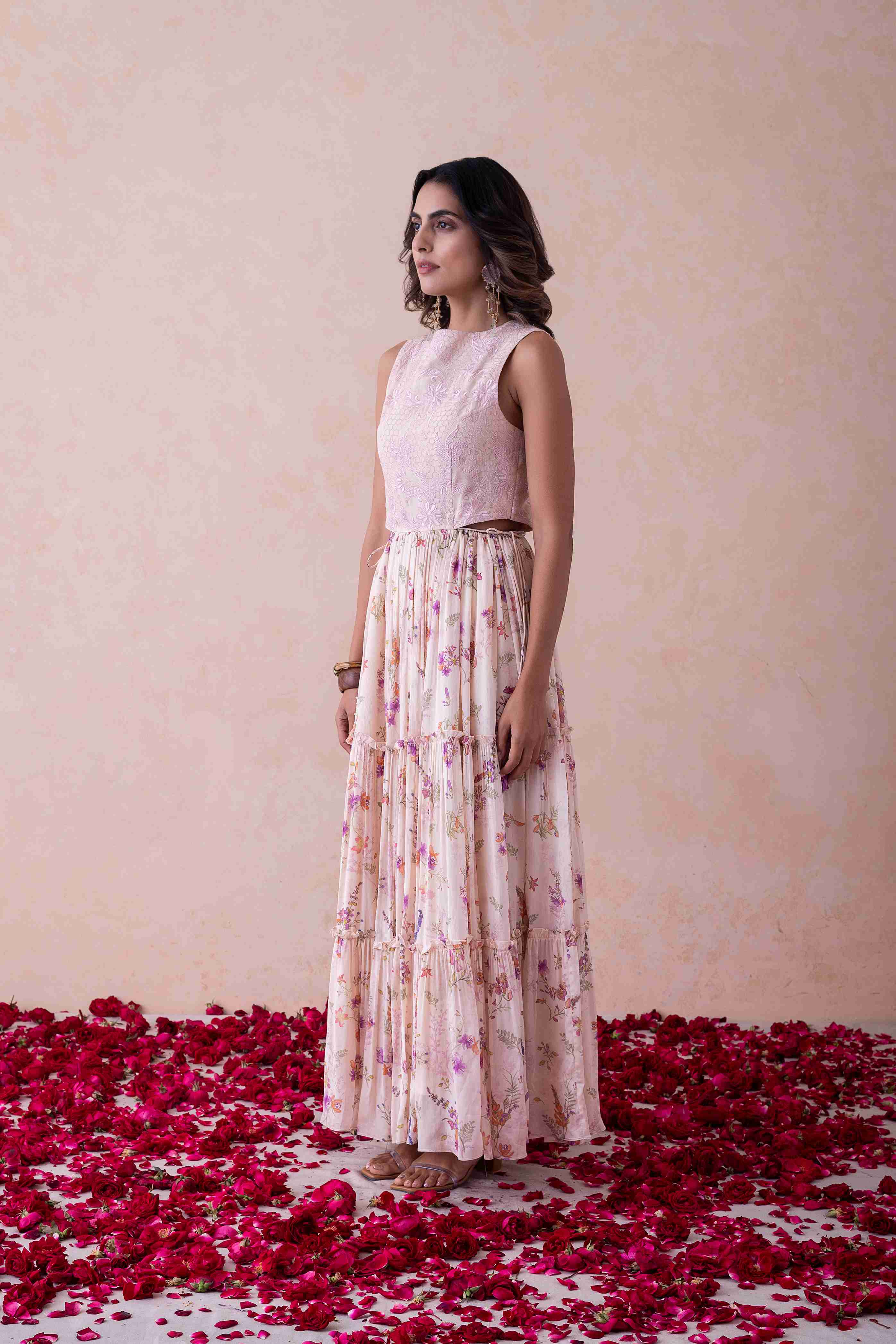 Whimsical Bloom - Schiffli Organza Ensemble