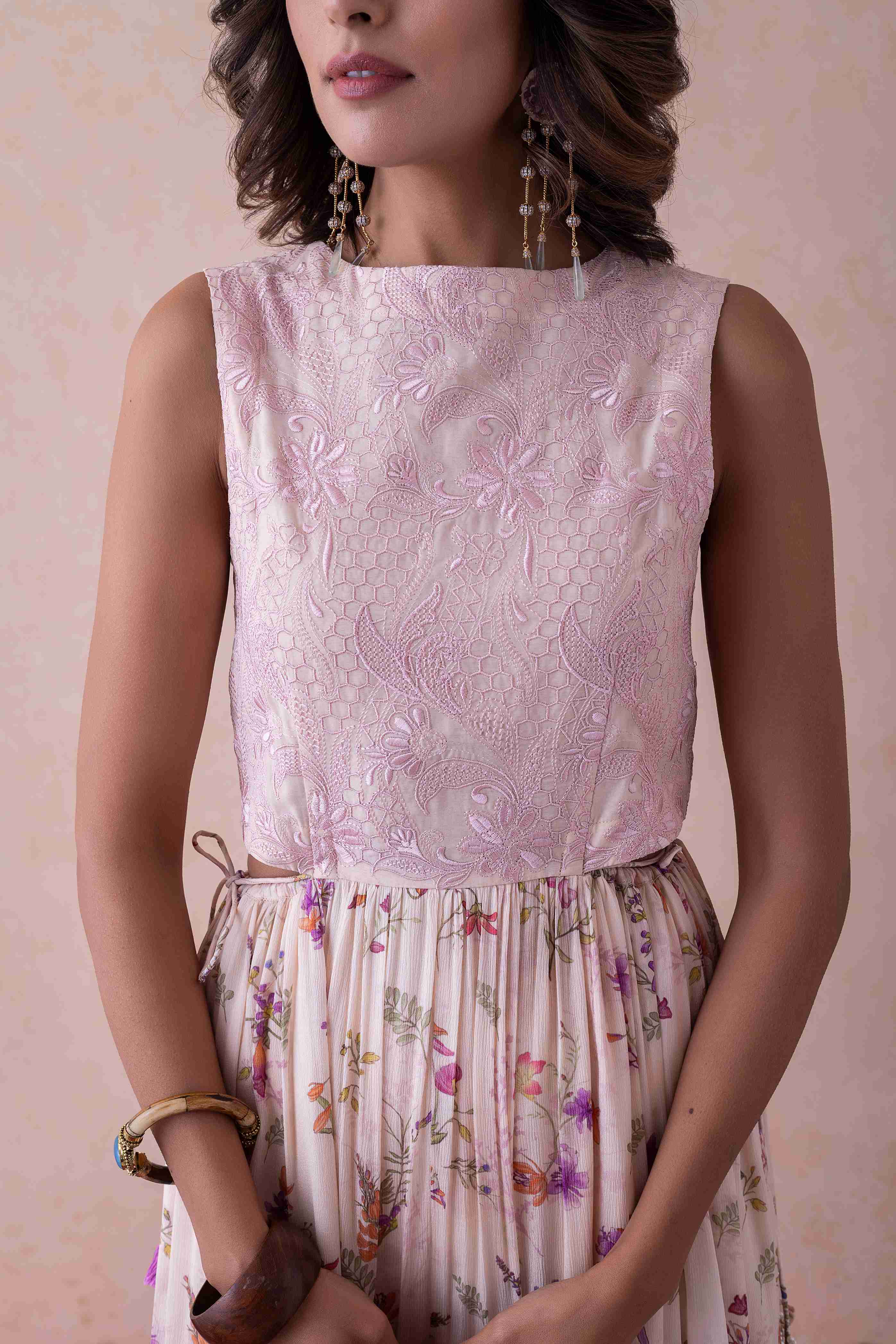 Whimsical Bloom - Schiffli Organza Ensemble