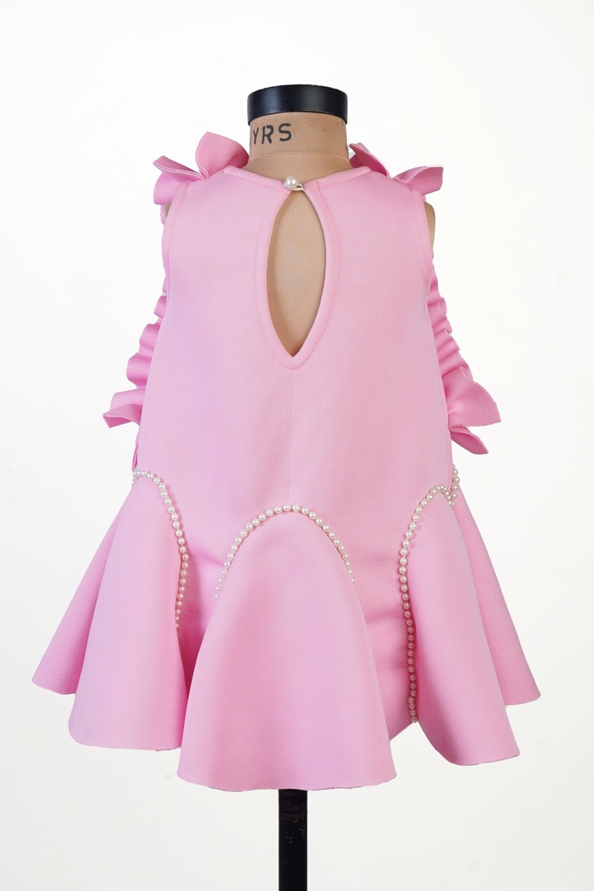 Pink Neoprene A-line Dress