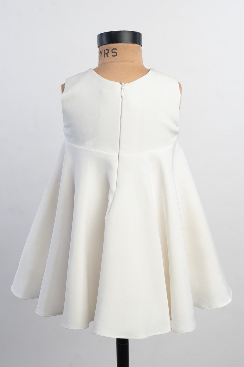 White Dress with
Yellow Organza Flower