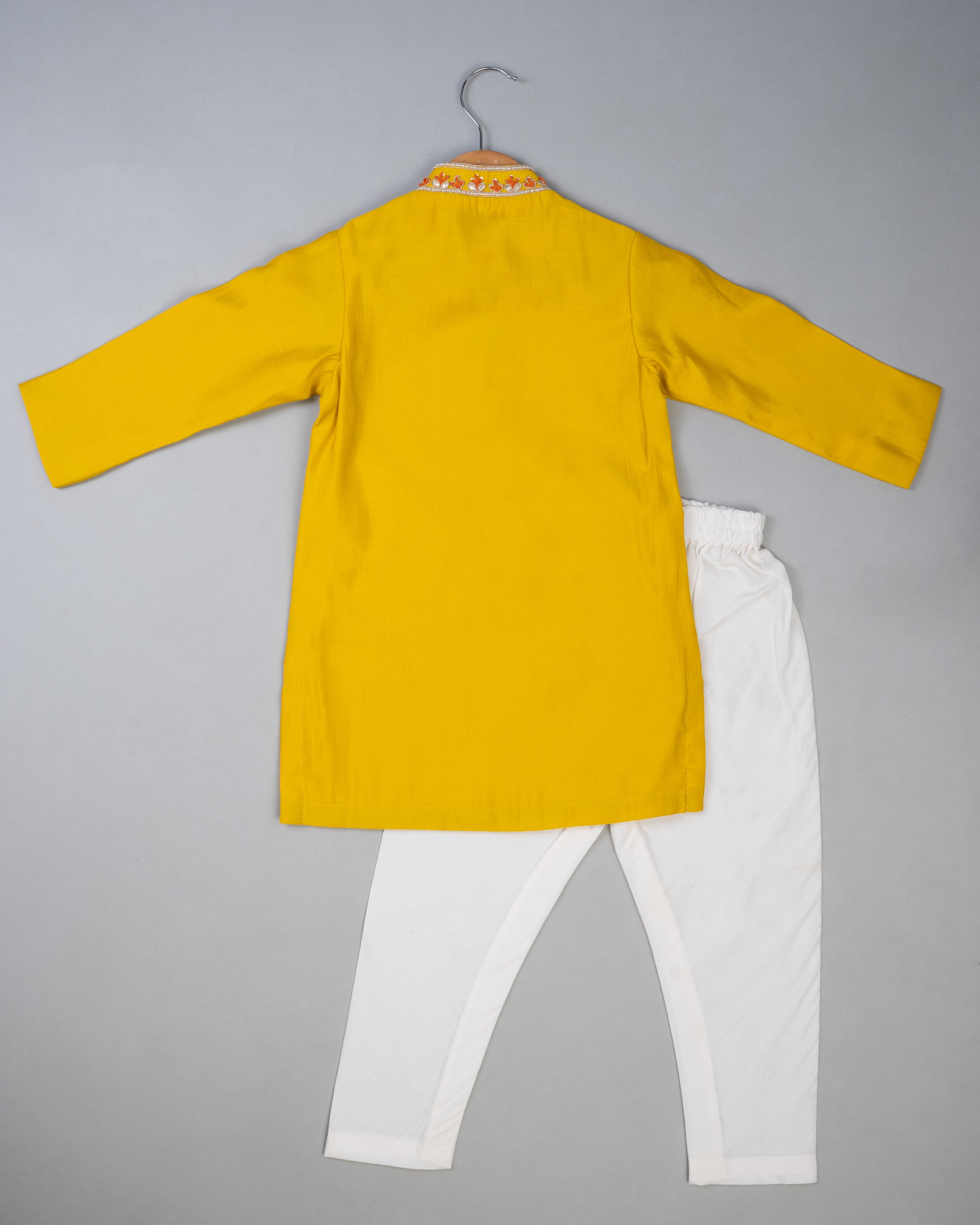 Mustard Knot Emb Kurta