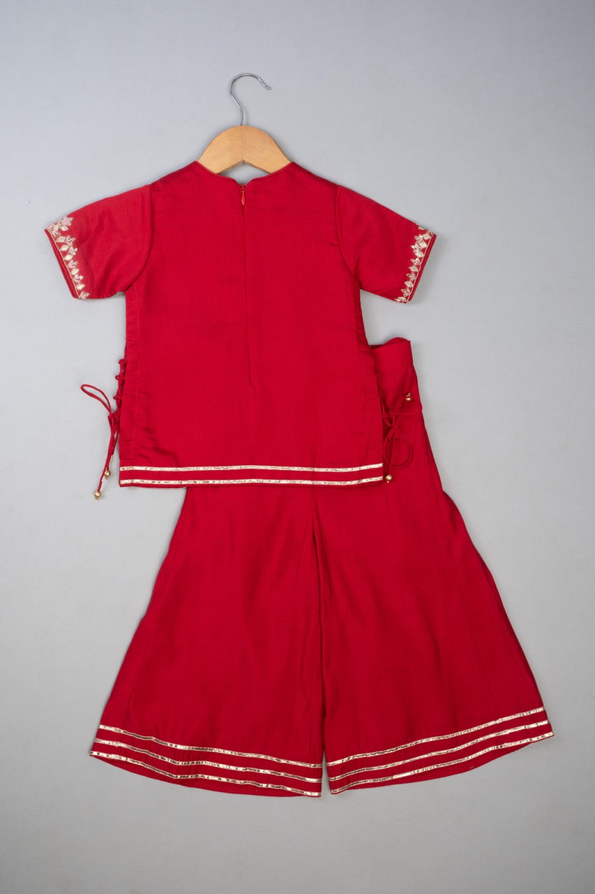 Red Knot Emb Palazzo set