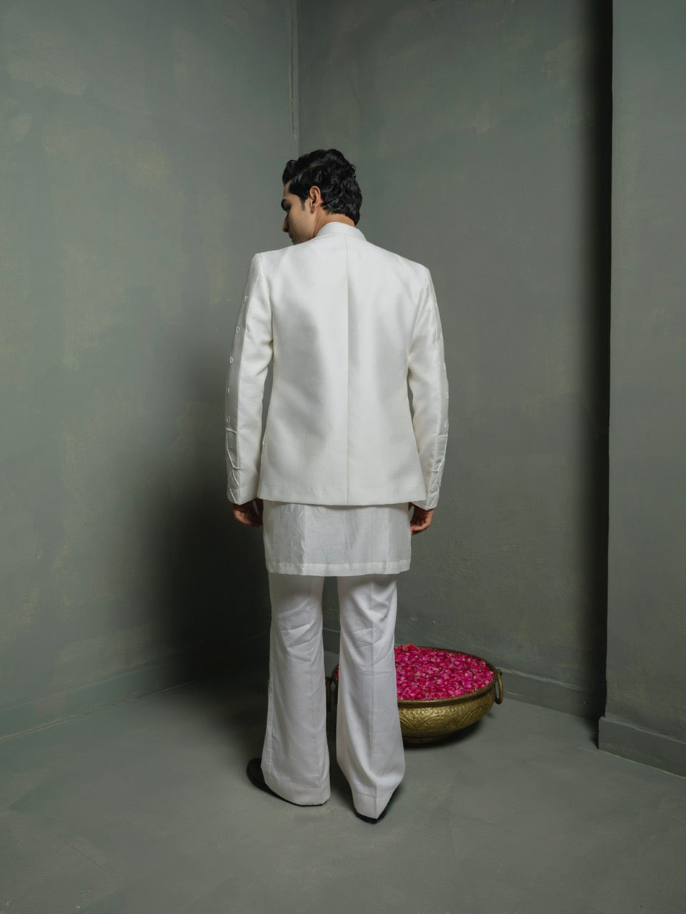 Ivory Flap Bandhgala Set