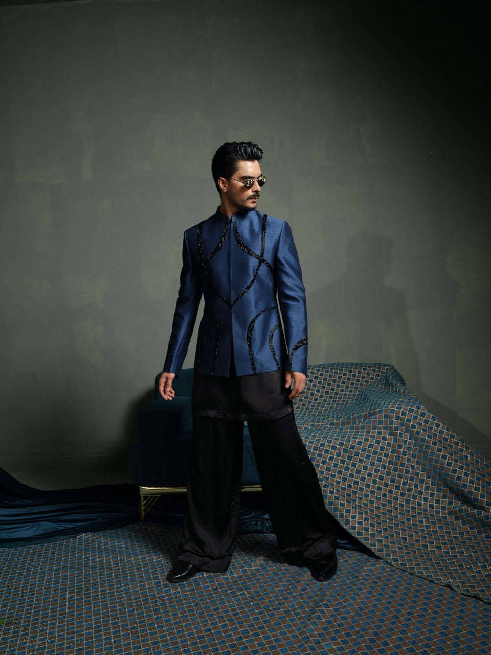 Midnight Bandhgala Set