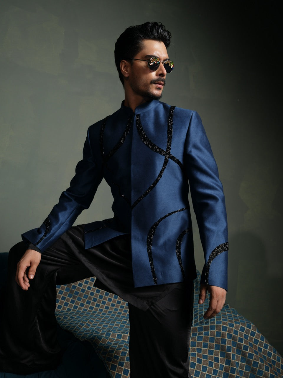 Midnight Bandhgala Set