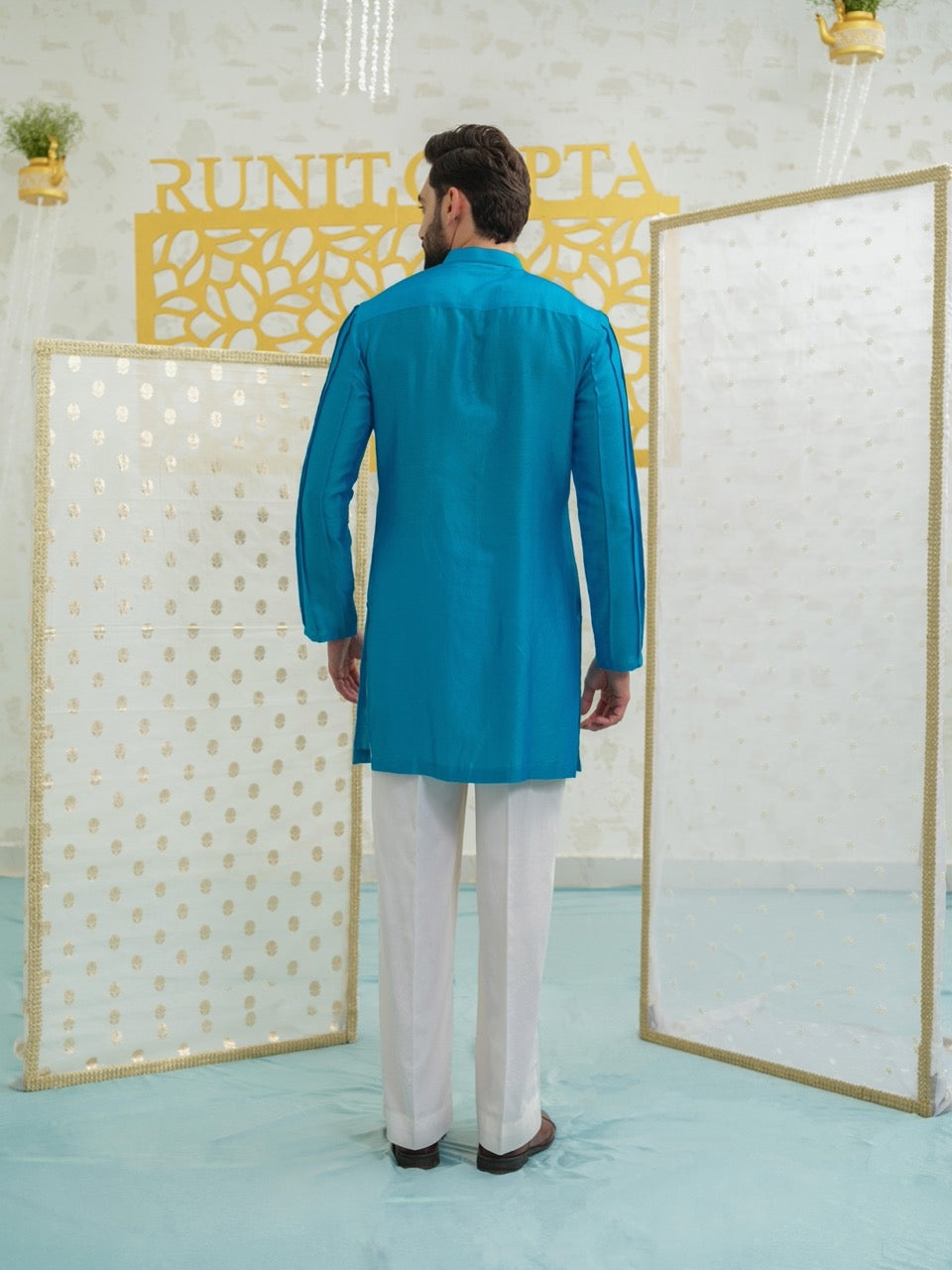 Mosaic Flower Blue Kurta set