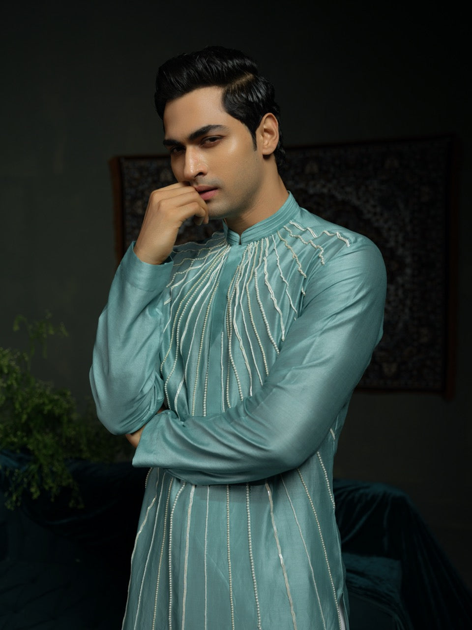 Aqua Sunrays Kurta Set