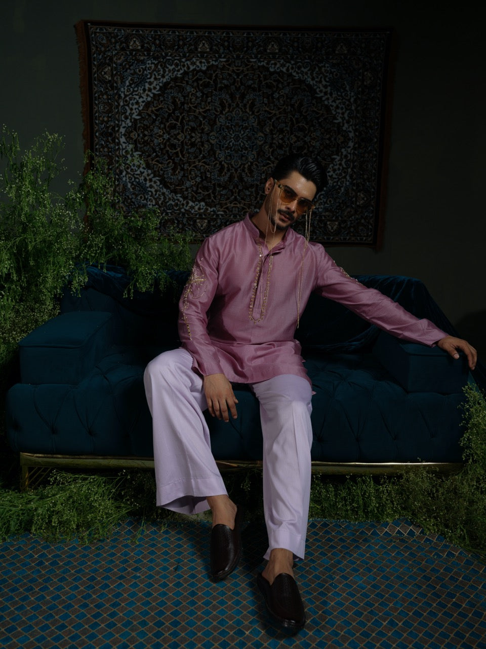 Purple Petal Kurta Set