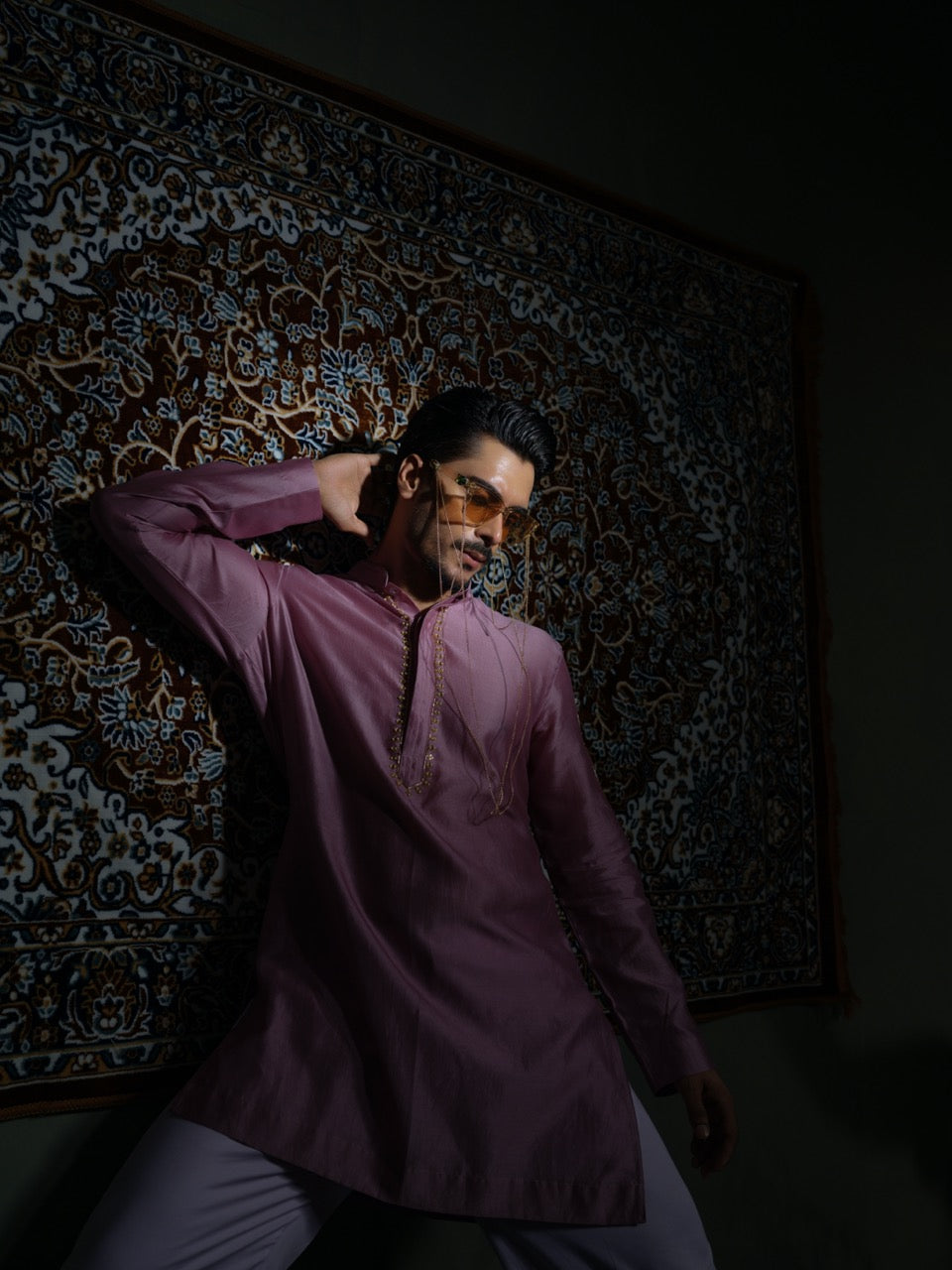 Purple Petal Kurta Set