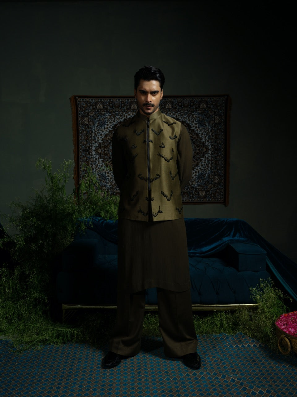 Olive Zipper Bundi set