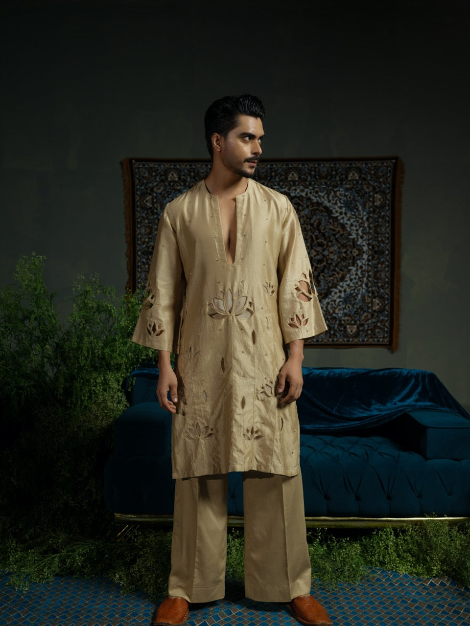 Lotus Cutwork Modern kurta Set