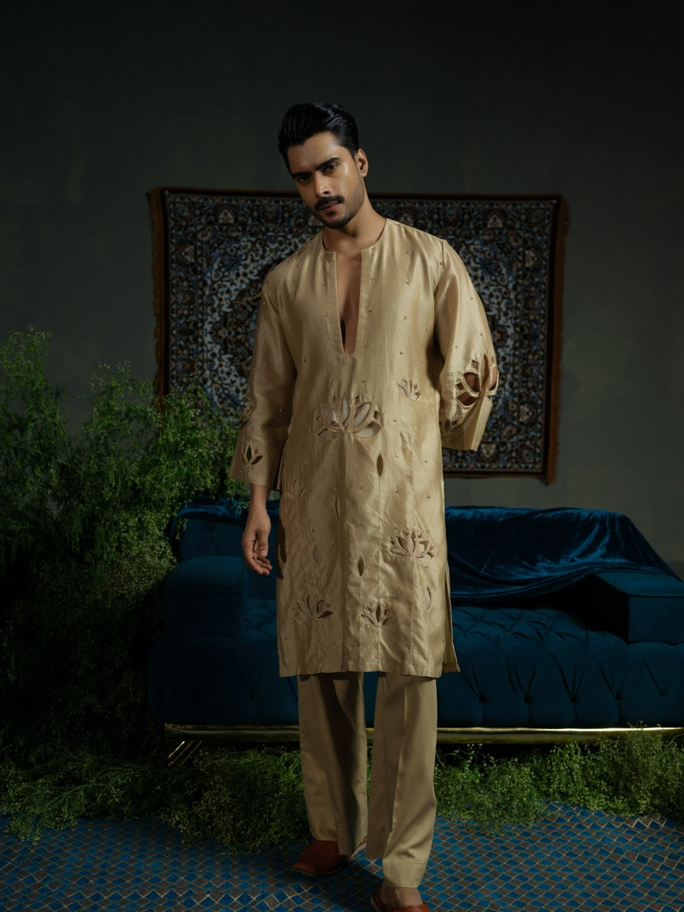 Lotus Cutwork Modern kurta Set