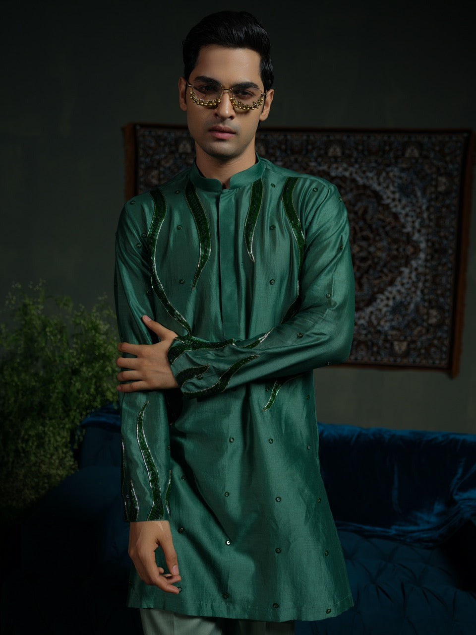 Flame in Forest Kurta Set