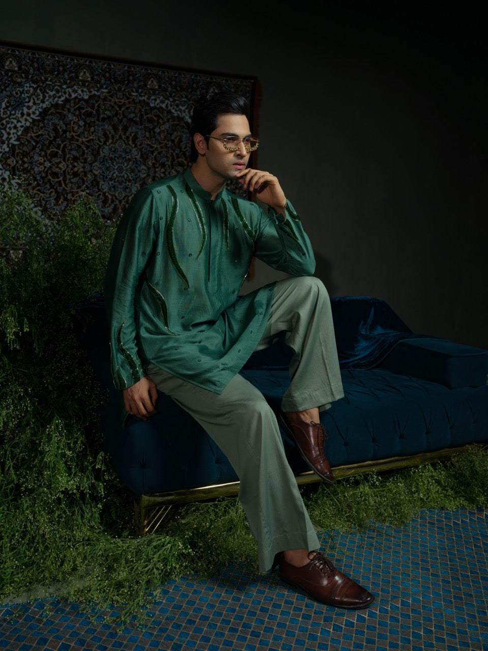 Flame in Forest Kurta Set
