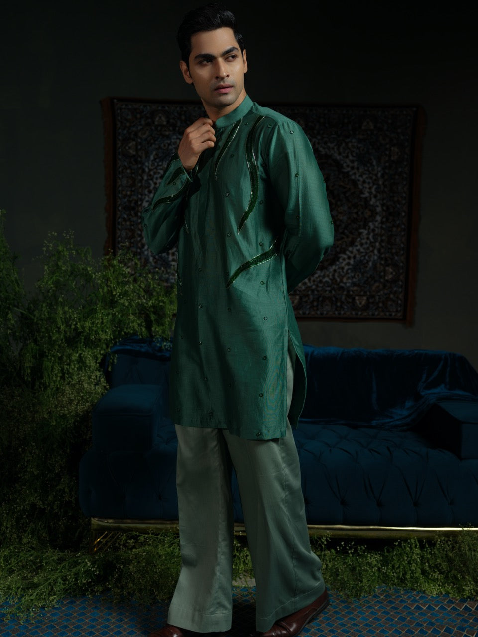 Flame in Forest Kurta Set